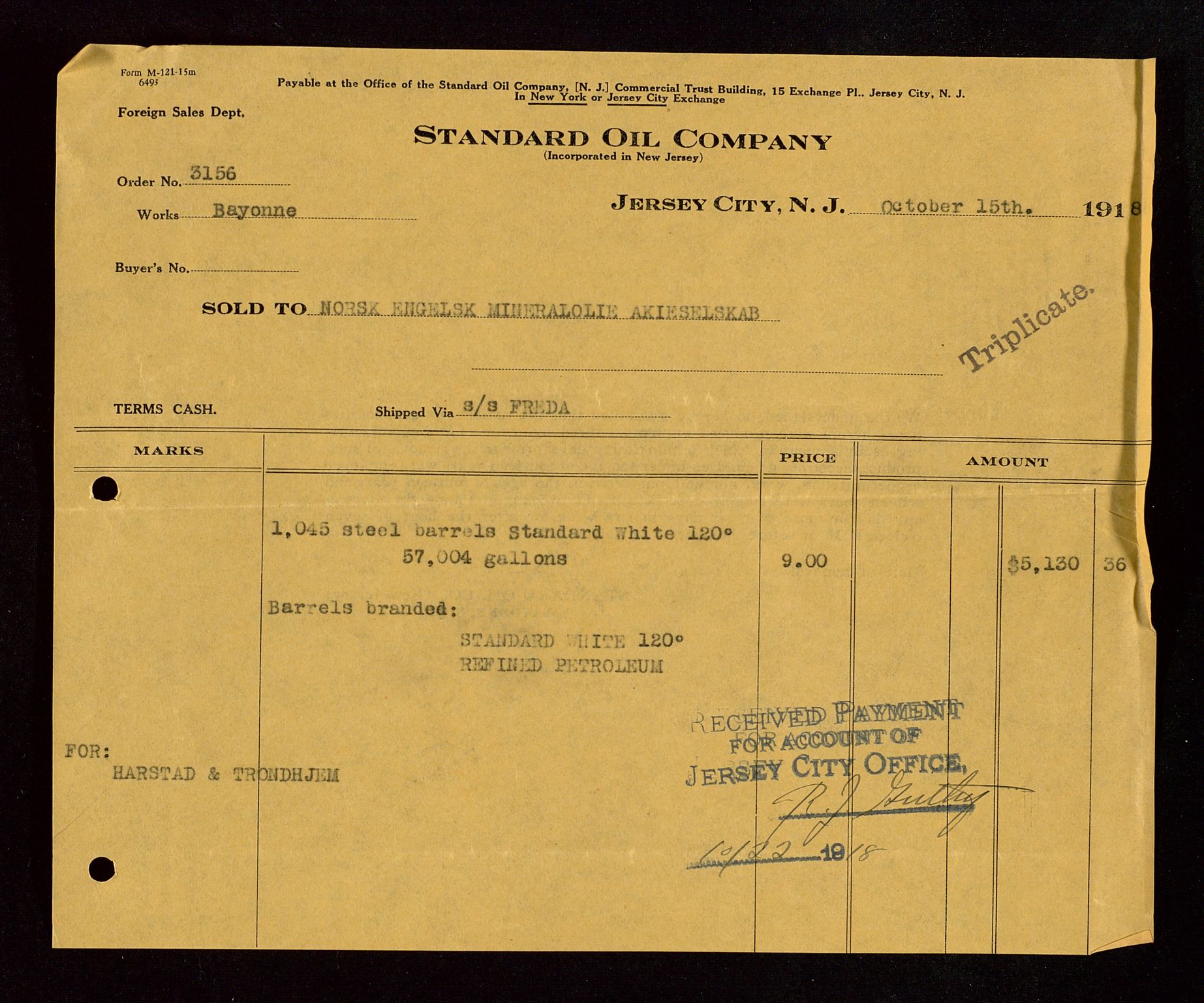 Pa 1521 - A/S Norske Shell, AV/SAST-A-101915/E/Ea/Eaa/L0002: Sjefskorrespondanse, 1917-1918, s. 441