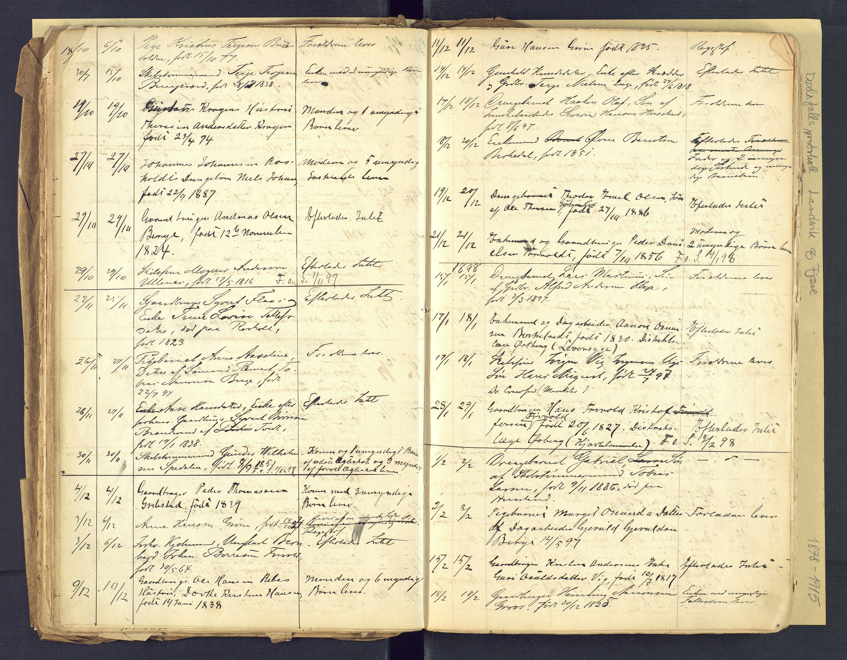Landvik og Fjære lensmannskontor, AV/SAK-1241-0027/F/Fe/L0001: Dødsfallsprotokoll Landvik og Fjære nr 137, 1878-1915