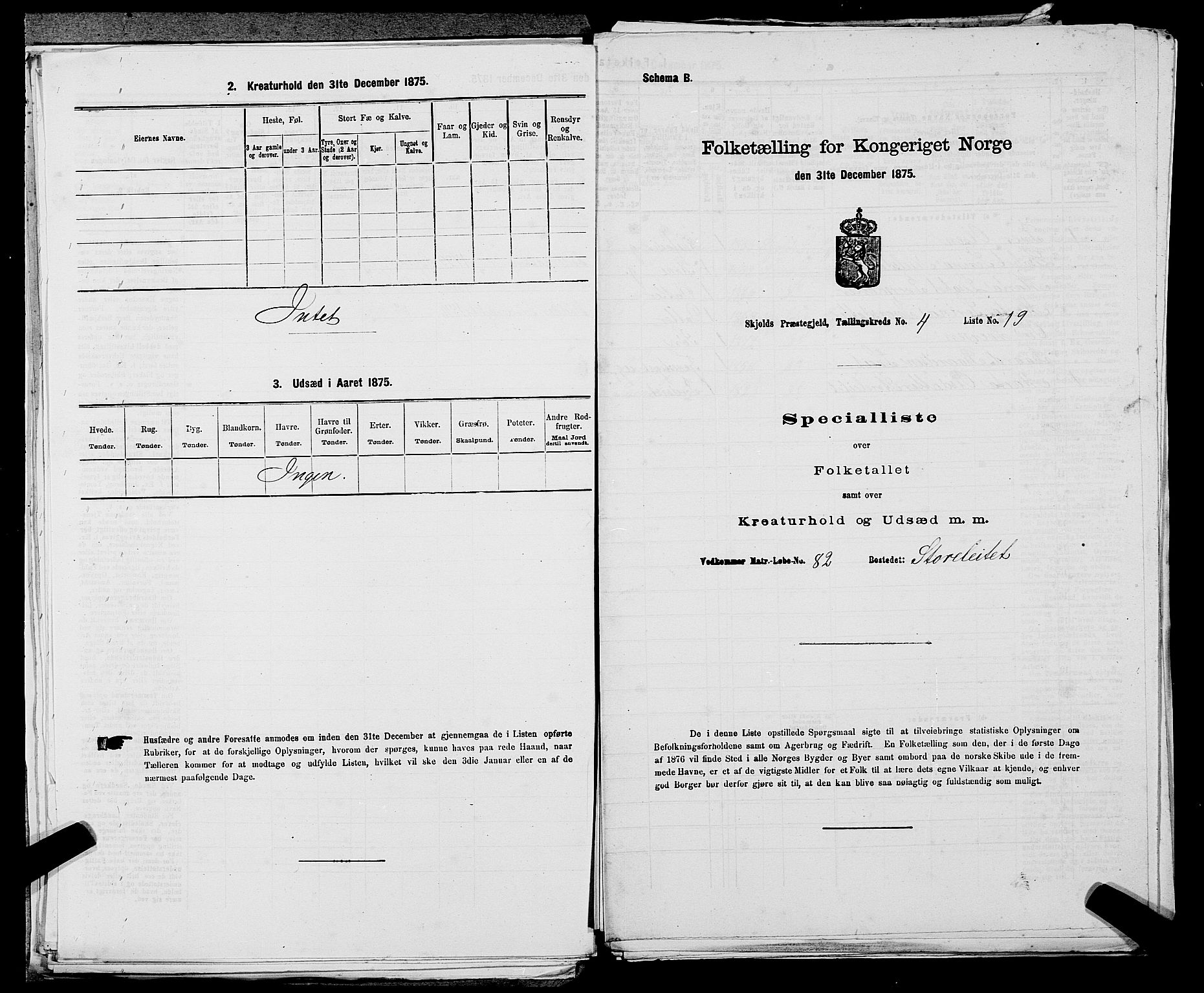 SAST, Folketelling 1875 for 1154P Skjold prestegjeld, 1875, s. 318