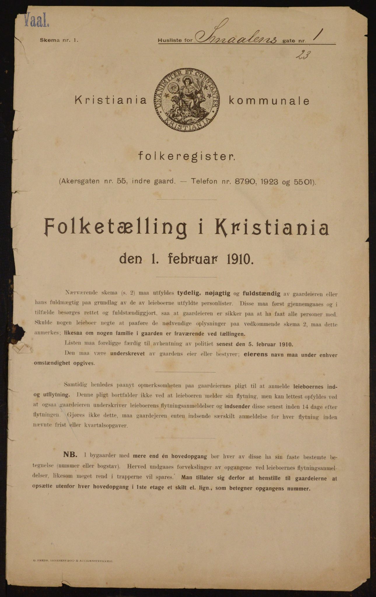 OBA, Kommunal folketelling 1.2.1910 for Kristiania, 1910, s. 93124