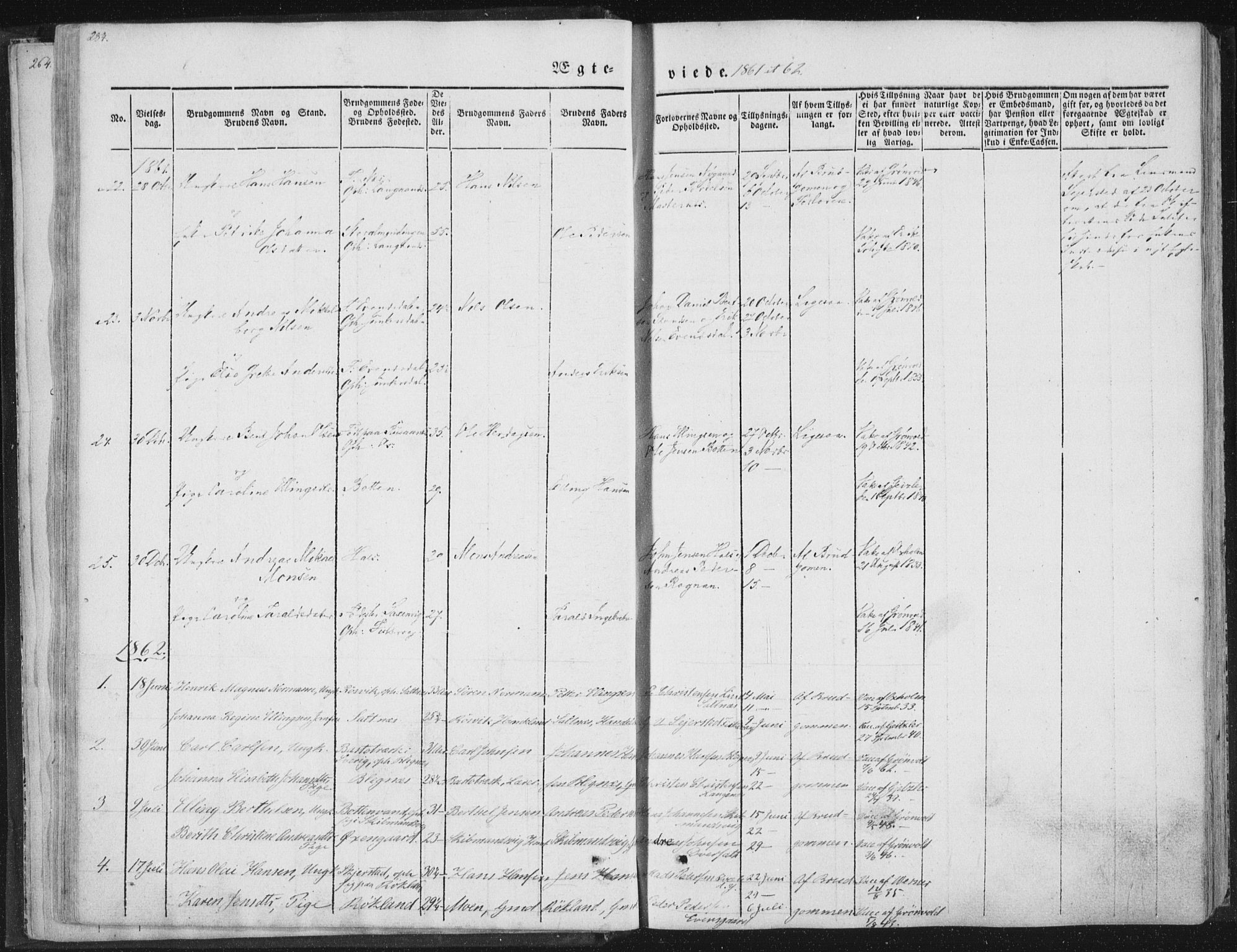 Ministerialprotokoller, klokkerbøker og fødselsregistre - Nordland, AV/SAT-A-1459/847/L0667: Ministerialbok nr. 847A07, 1842-1871, s. 284