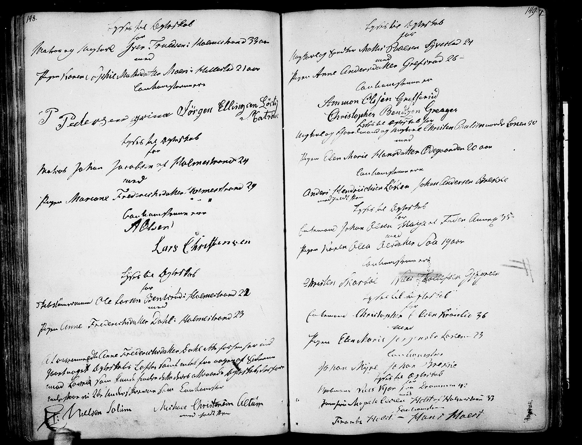 Botne kirkebøker, AV/SAKO-A-340/F/Fa/L0003: Ministerialbok nr. I 3 /1, 1792-1844, s. 148-149