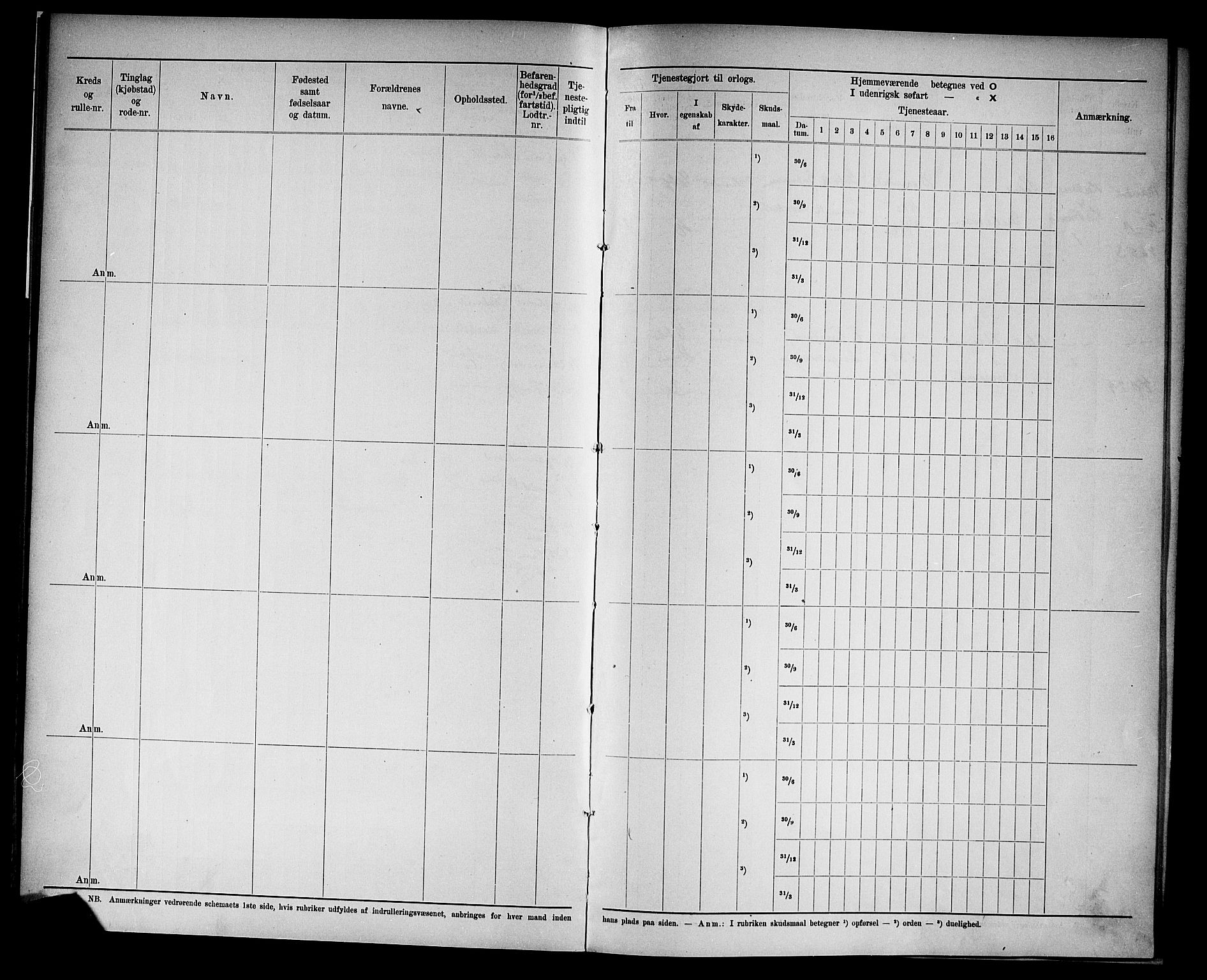 Kristiansand mønstringskrets, AV/SAK-2031-0015/F/Fd/L0009: Rulle sjøvernepliktige, C-9, 1907, s. 12