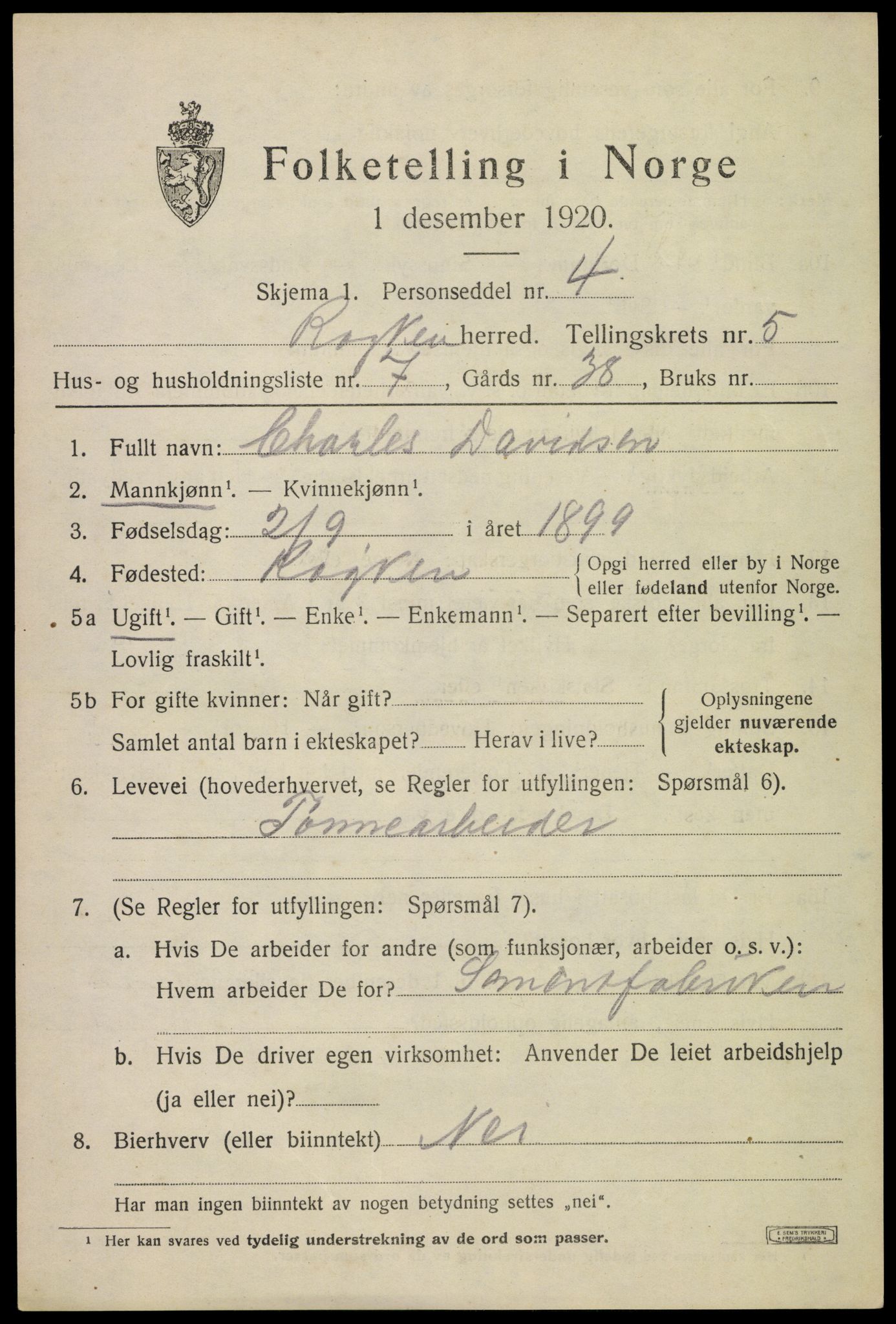 SAKO, Folketelling 1920 for 0627 Røyken herred, 1920, s. 6750