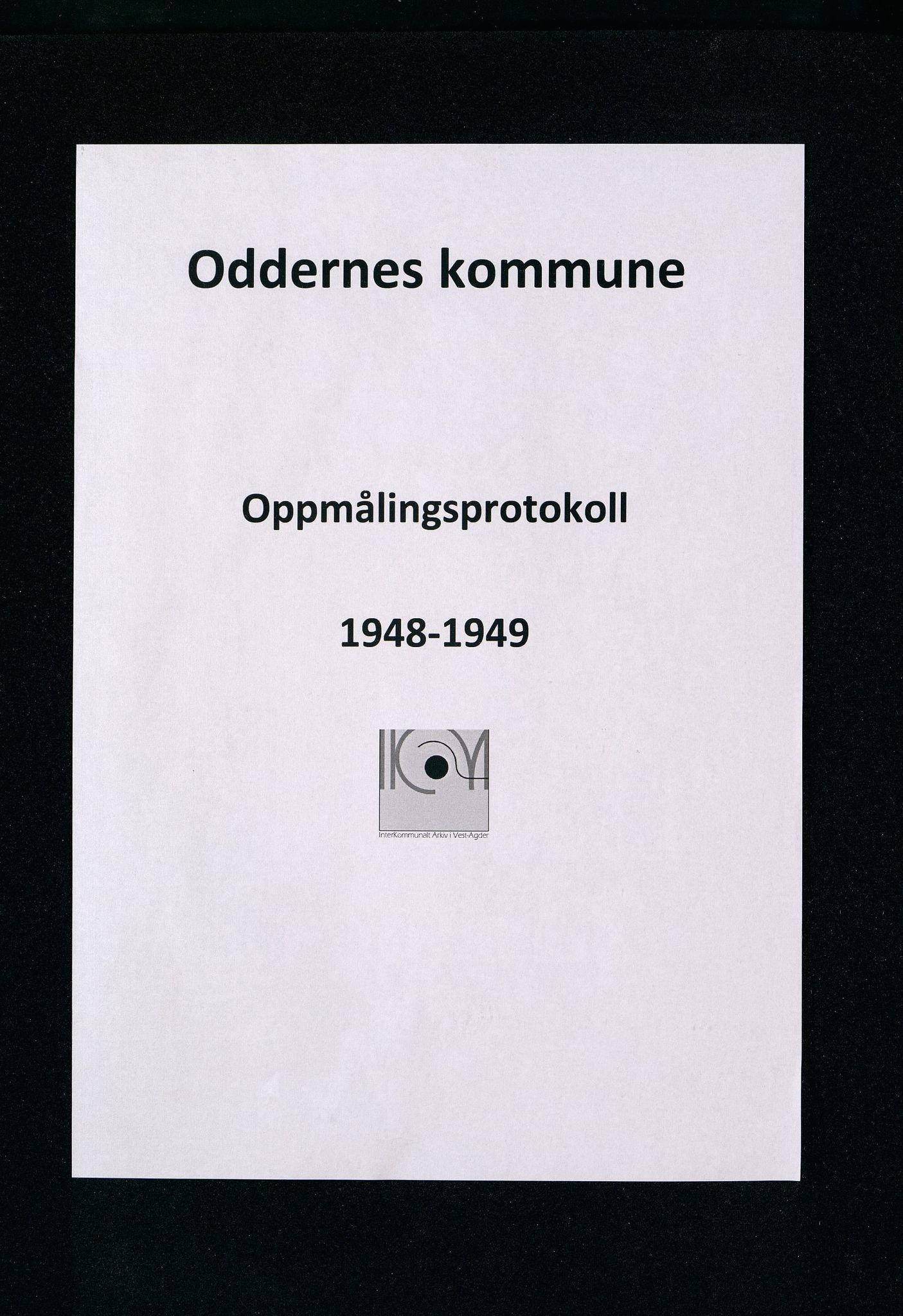 Oddernes kommune - Oppmålingsvesenet, IKAV/1001OD773/Ia/L0006: Oppmålingsprotokoll nr.6 (d), 1948-1949