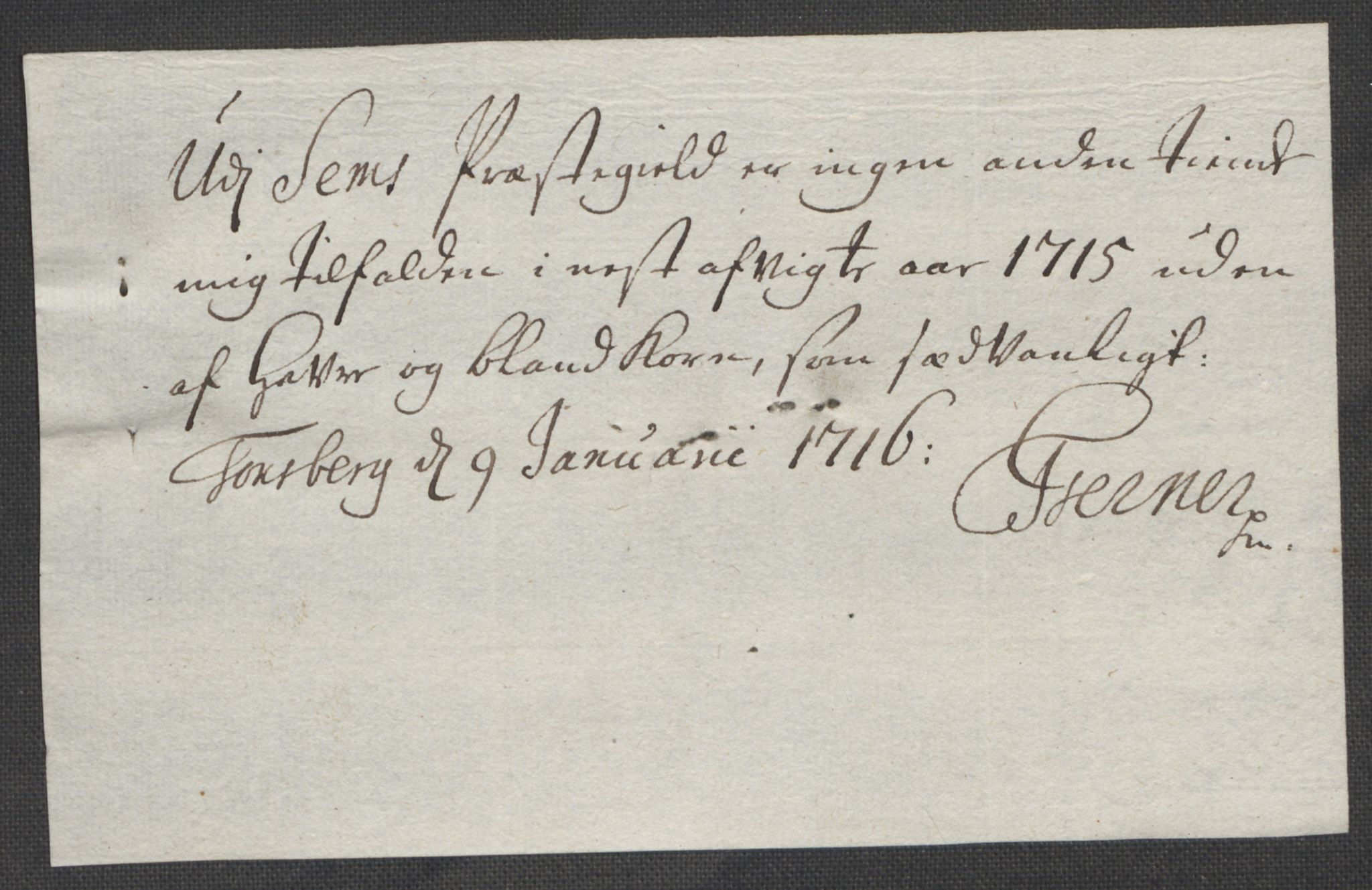 Rentekammeret inntil 1814, Reviderte regnskaper, Fogderegnskap, RA/EA-4092/R32/L1879: Fogderegnskap Jarlsberg grevskap, 1714-1715, s. 352