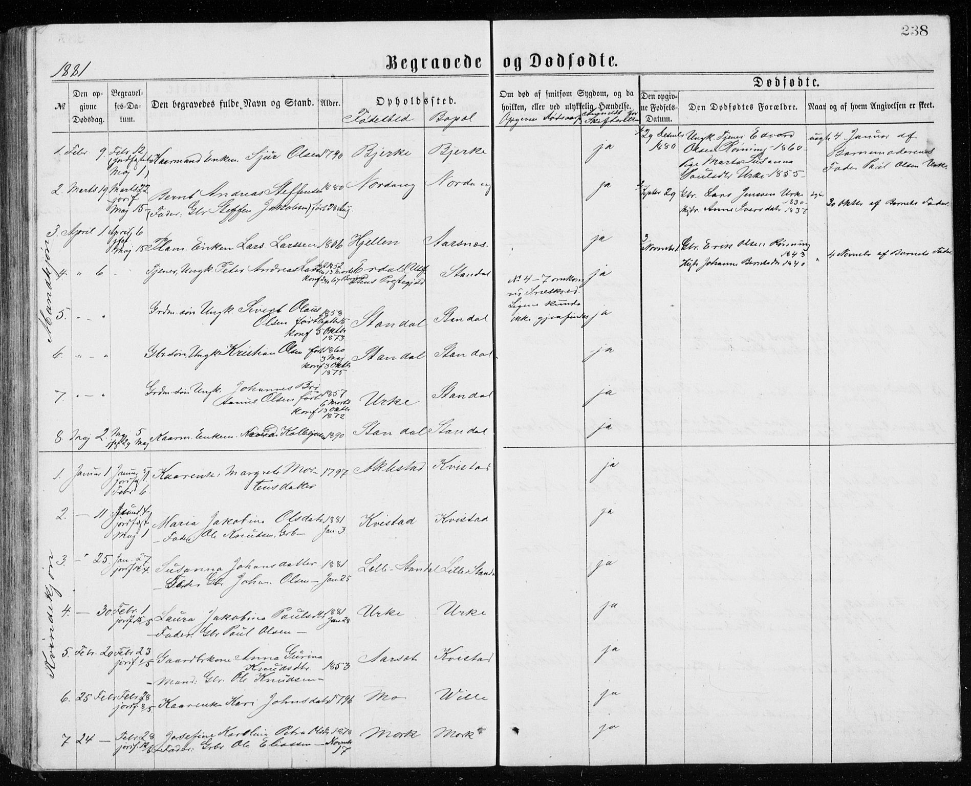 Ministerialprotokoller, klokkerbøker og fødselsregistre - Møre og Romsdal, AV/SAT-A-1454/515/L0214: Klokkerbok nr. 515C01, 1865-1883, s. 238