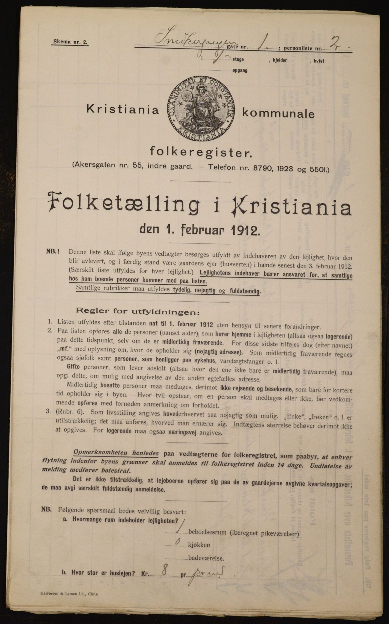 OBA, Kommunal folketelling 1.2.1912 for Kristiania, 1912, s. 98231