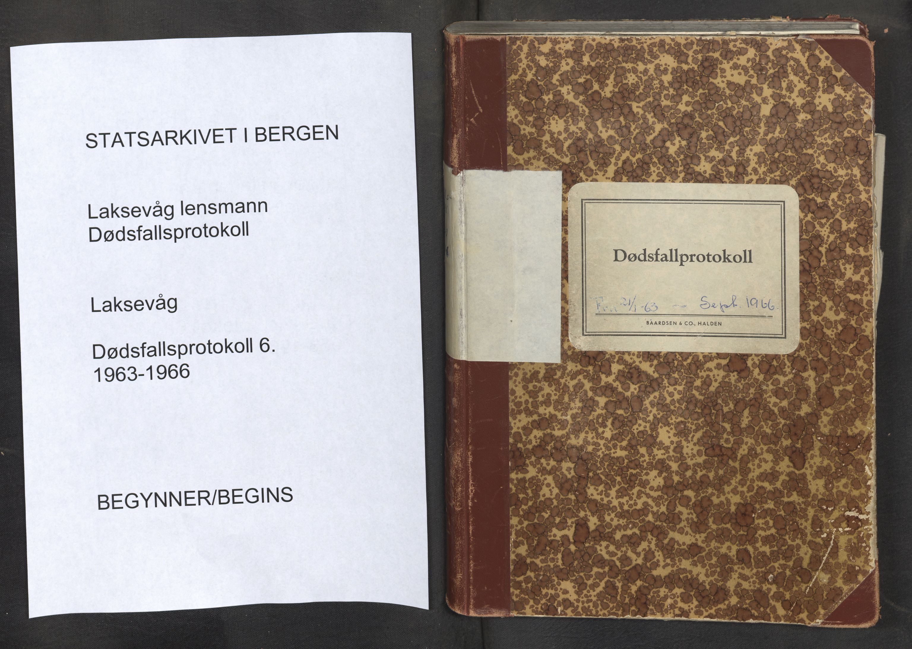 Lensmannen i Laksevåg, SAB/A-33401/0006/L0006: Dødsfallprotokoll, 1963-1966