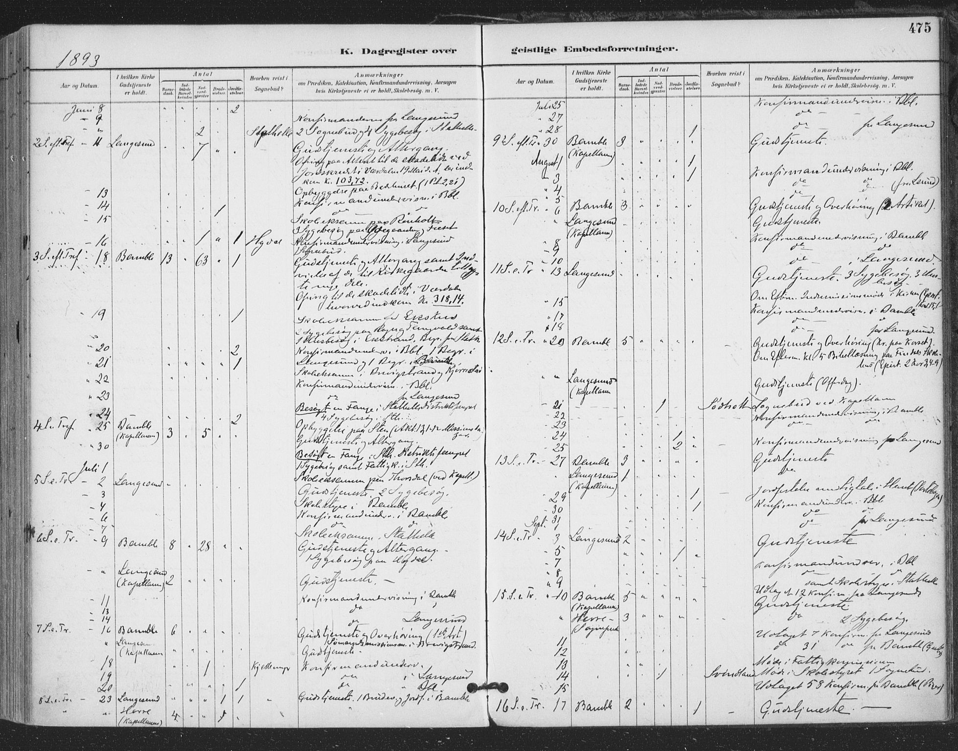 Bamble kirkebøker, AV/SAKO-A-253/F/Fa/L0008: Ministerialbok nr. I 8, 1888-1900, s. 475