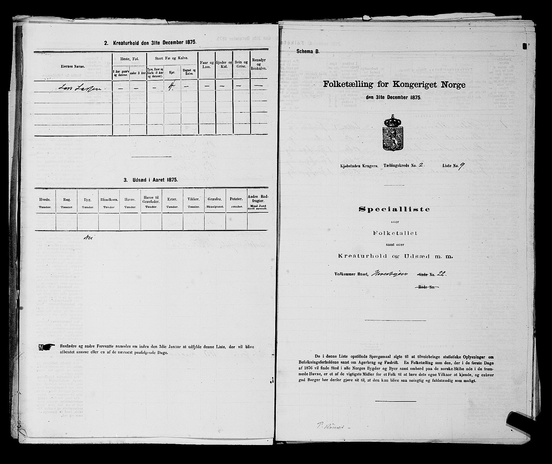 SAKO, Folketelling 1875 for 0801P Kragerø prestegjeld, 1875, s. 61