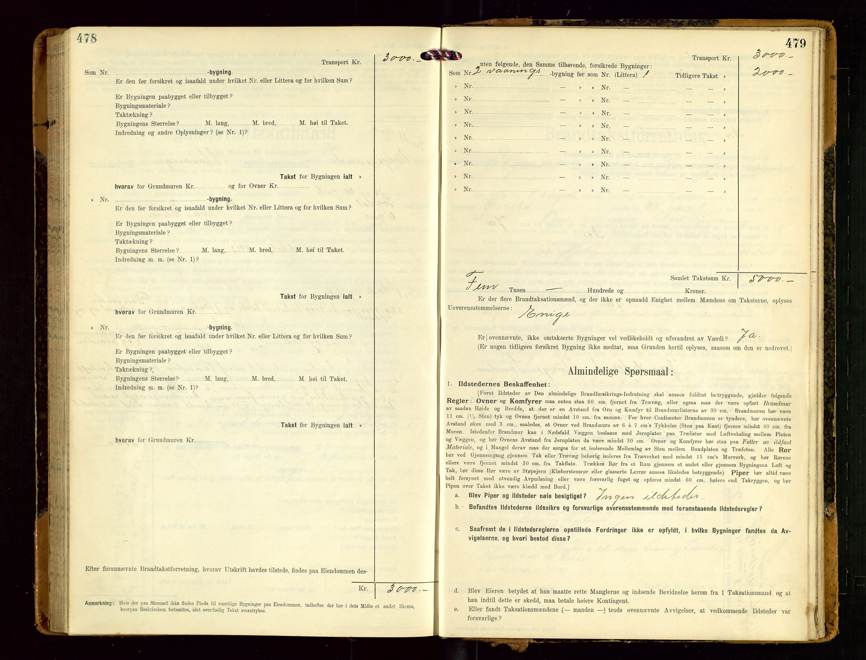 Eigersund lensmannskontor, SAST/A-100171/Gob/L0002: "Brandtakstprotokol", 1910-1916, s. 478-479