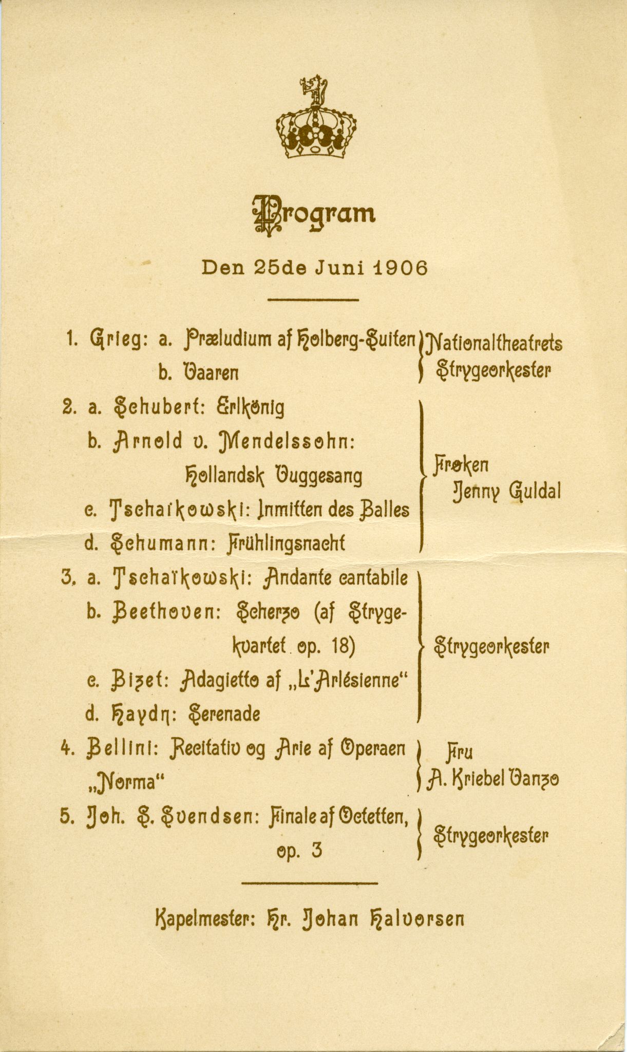 Byfogd Gottfried G. Klem, VLFK/A-1499/F/L0001/0001/0010: Ymse dokument knytt til kroninga av Kong Haakon og Dronning Maud i 1906 / Ymse dokument knytt til kroninga av Kong Haakon og Dronning Maud i 1906, 1906