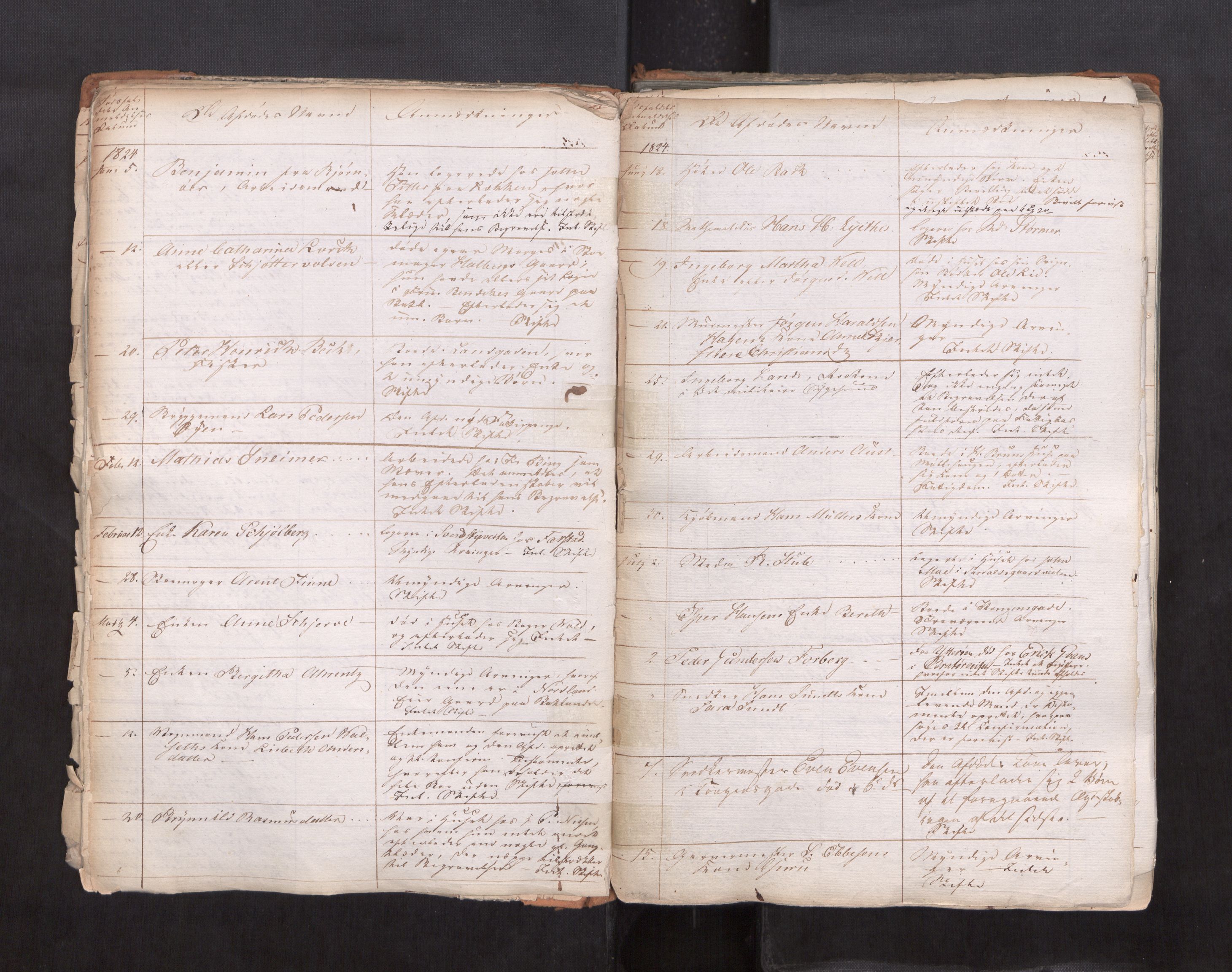 Trondheim byfogd, AV/SAT-A-0003/1/3/3L/L0001: Dødsanmeldelsesprotokoll, 1823-1870
