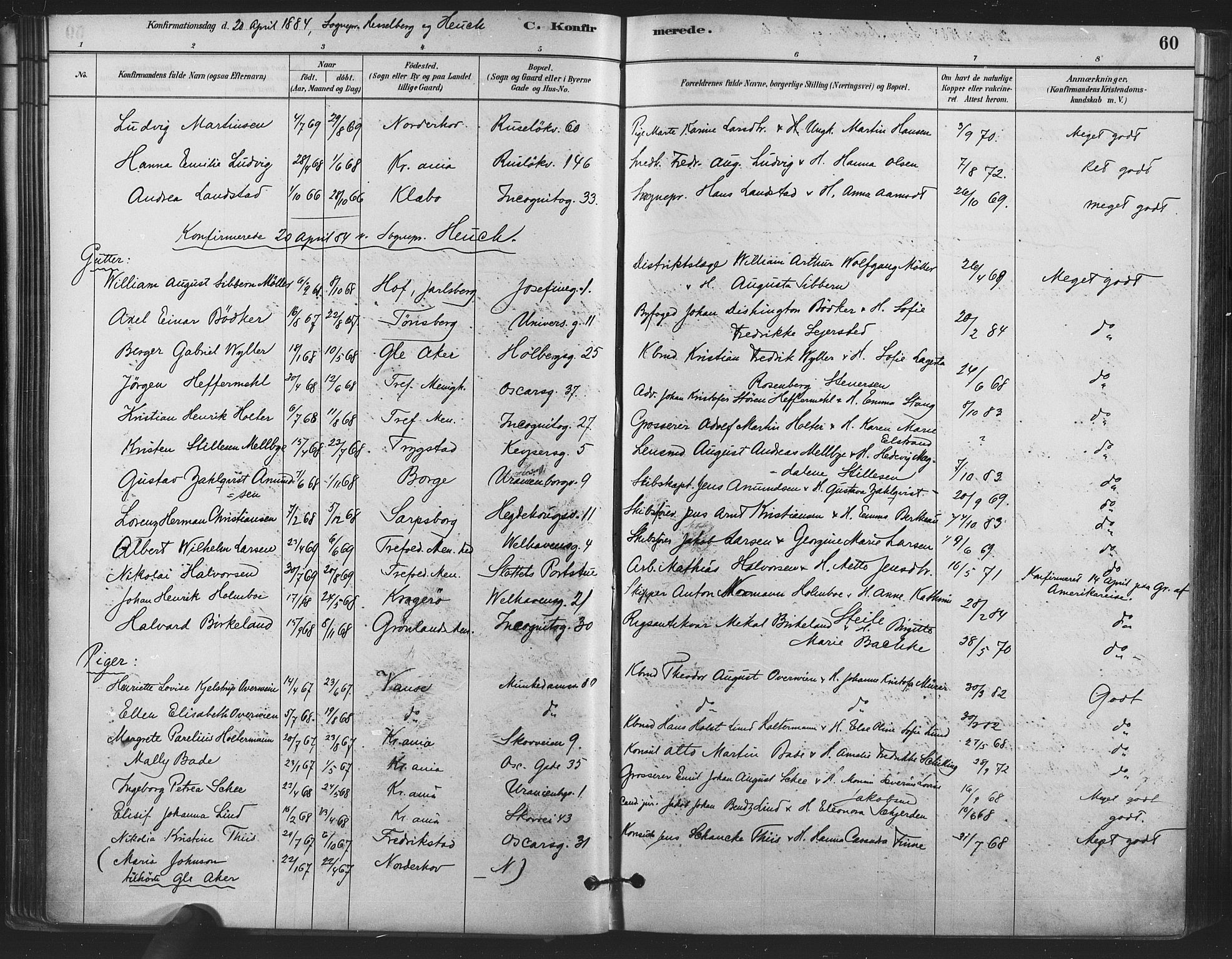 Trefoldighet prestekontor Kirkebøker, AV/SAO-A-10882/F/Fb/L0003: Ministerialbok nr. II 3, 1881-1895, s. 60