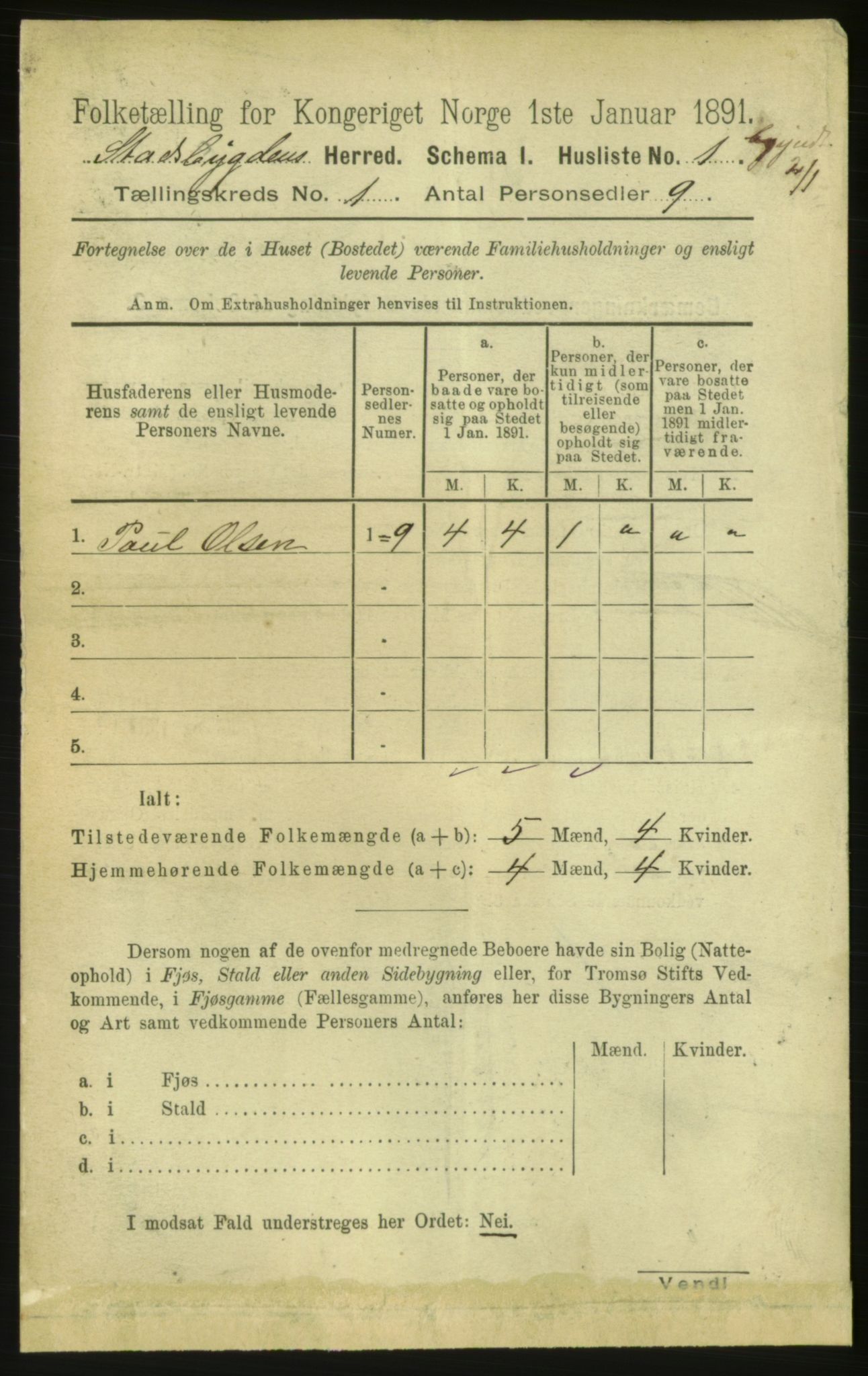 RA, Folketelling 1891 for 1625 Stadsbygd herred, 1891, s. 16