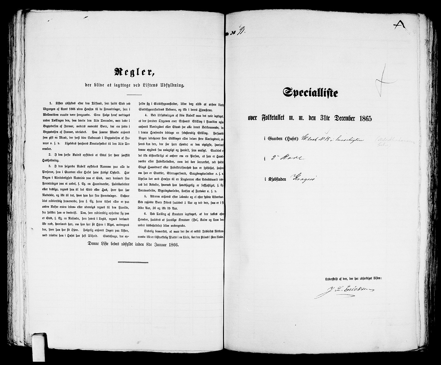 RA, Folketelling 1865 for 0801B Kragerø prestegjeld, Kragerø kjøpstad, 1865, s. 191