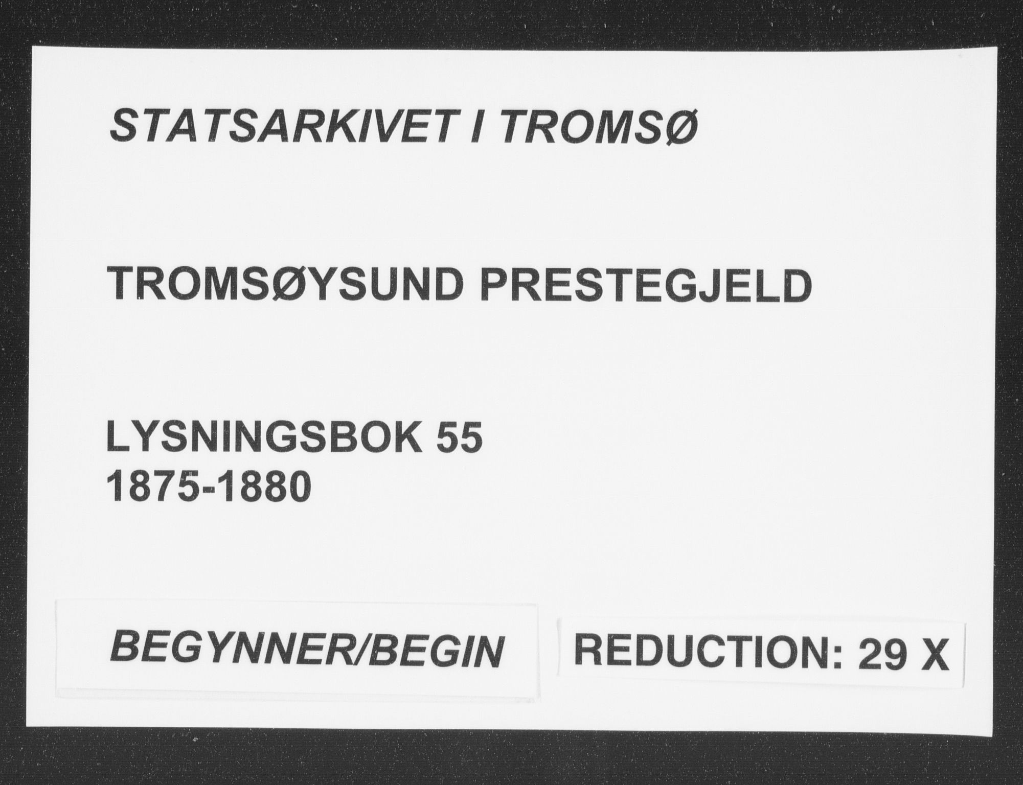 Tromsøysund sokneprestkontor, SATØ/S-1304/H/Hc/L0055: Lysningsprotokoll nr. 55, 1875-1880