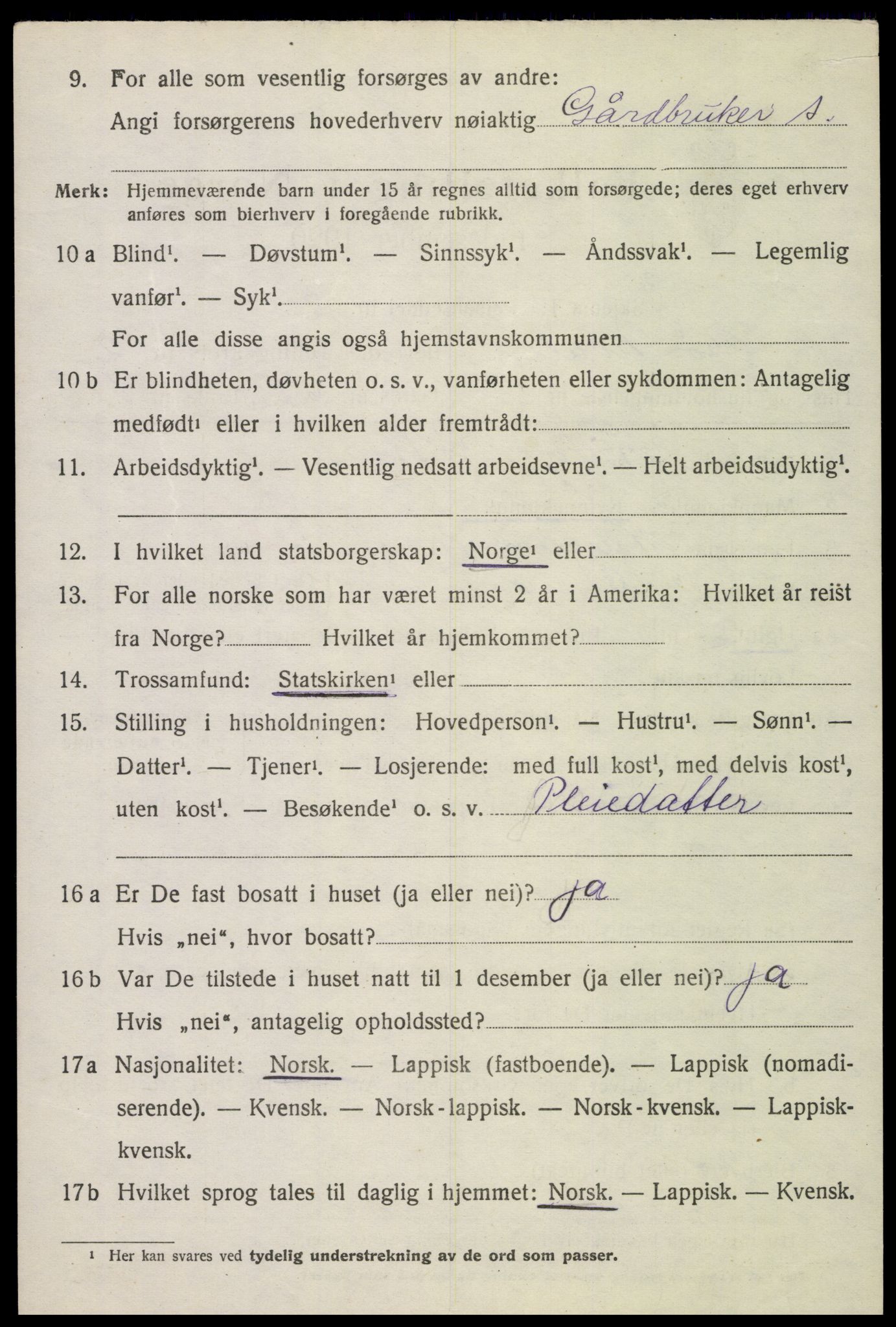 SAT, Folketelling 1920 for 1867 Bø herred, 1920, s. 2327
