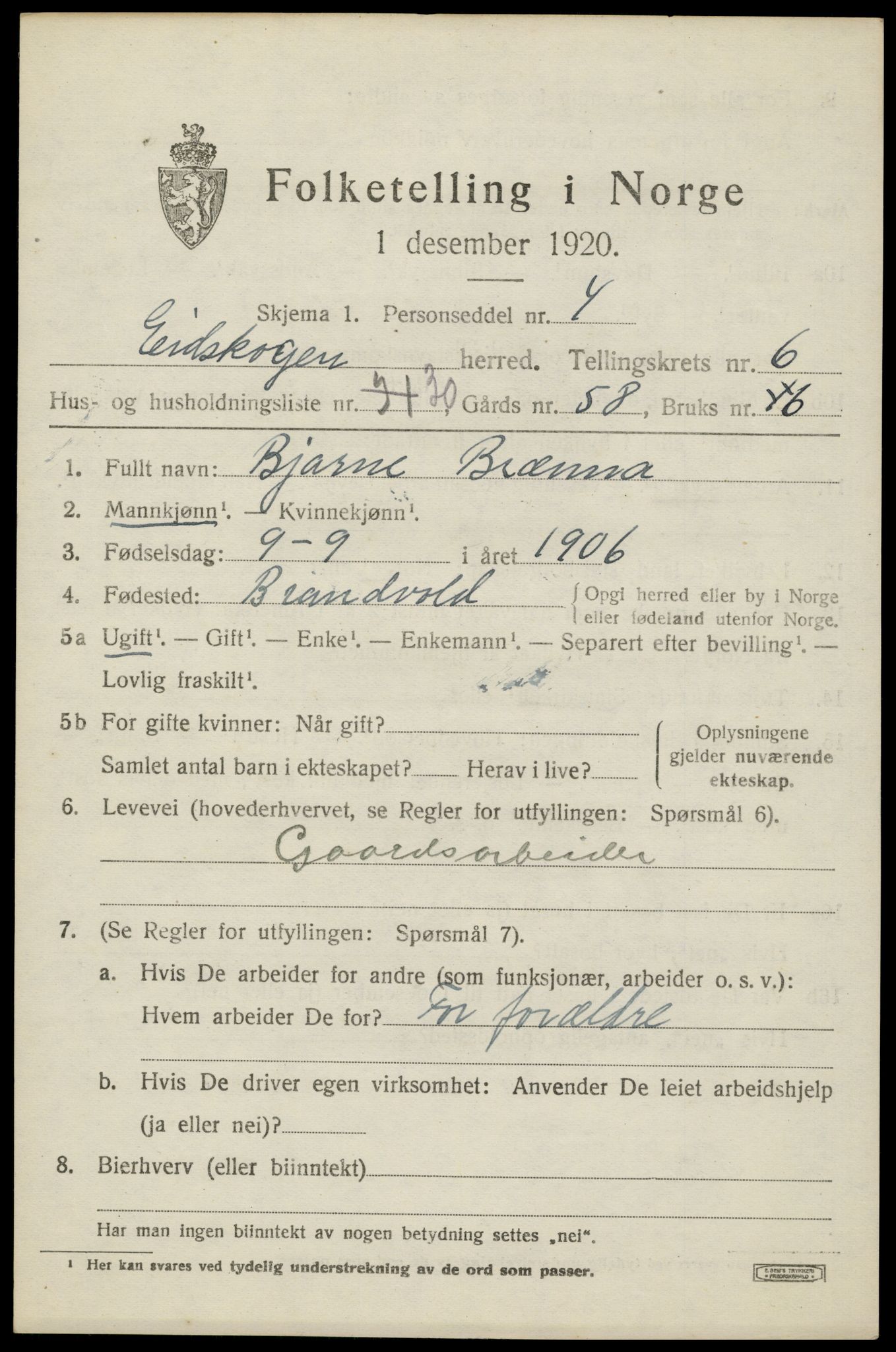 SAH, Folketelling 1920 for 0420 Eidskog herred, 1920, s. 6729