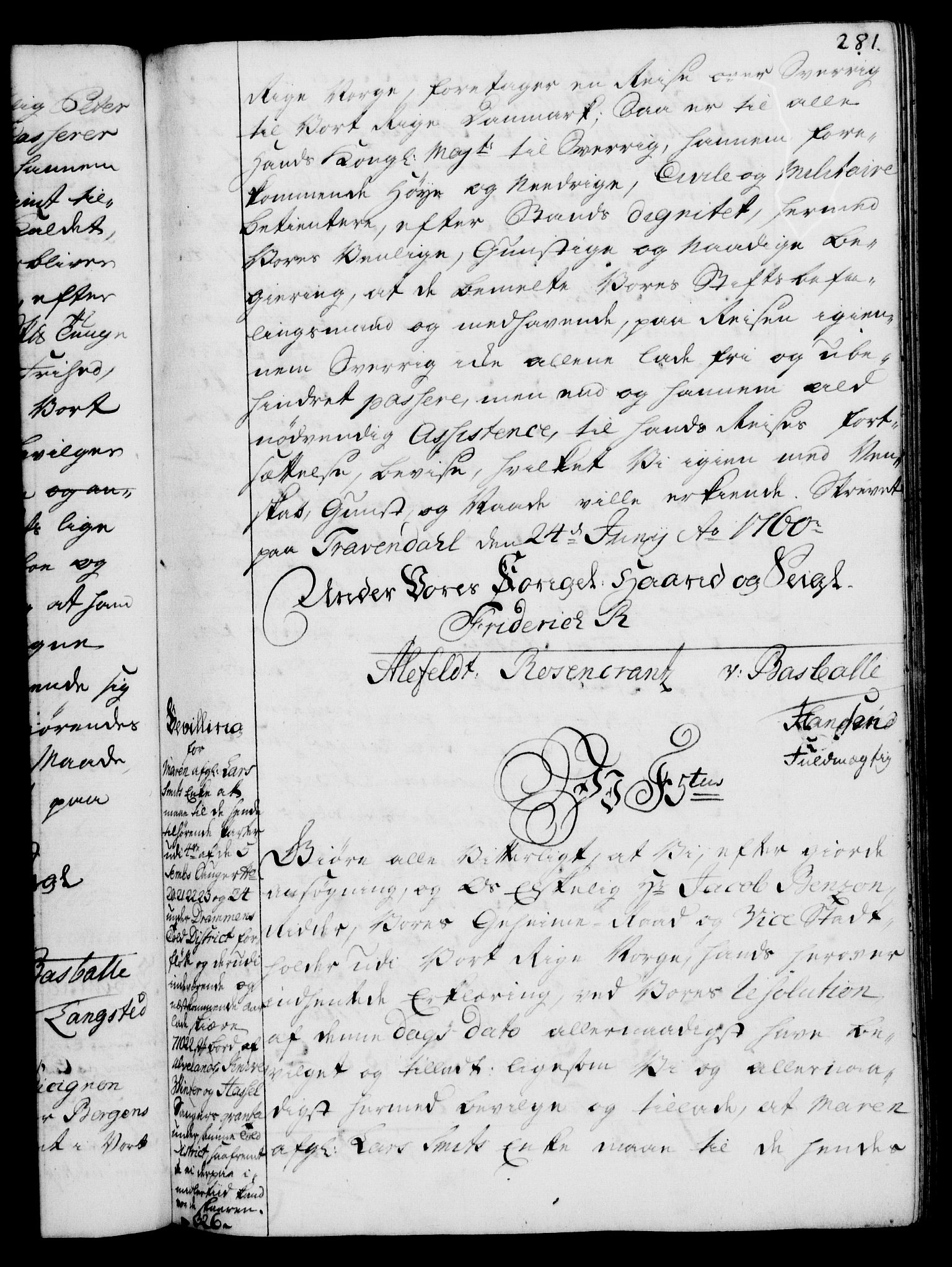 Rentekammeret, Kammerkanselliet, RA/EA-3111/G/Gg/Gga/L0007: Norsk ekspedisjonsprotokoll med register (merket RK 53.7), 1759-1768, s. 281