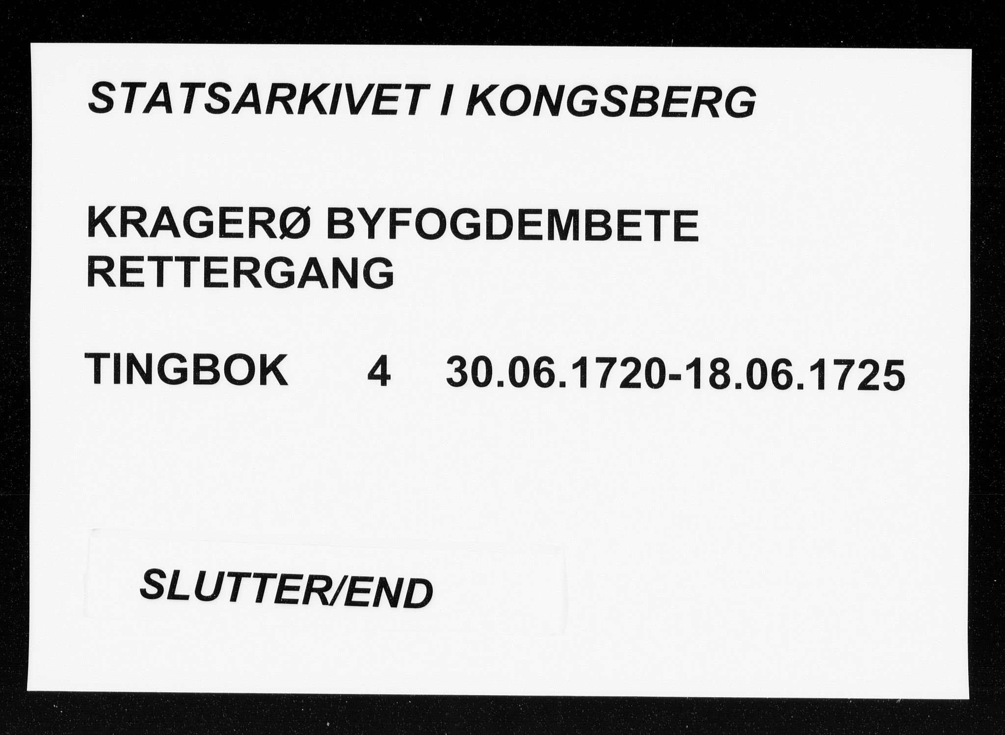 Kragerø byfogd, SAKO/A-215/F/Fa/L0004: Tingbok, 1720-1725
