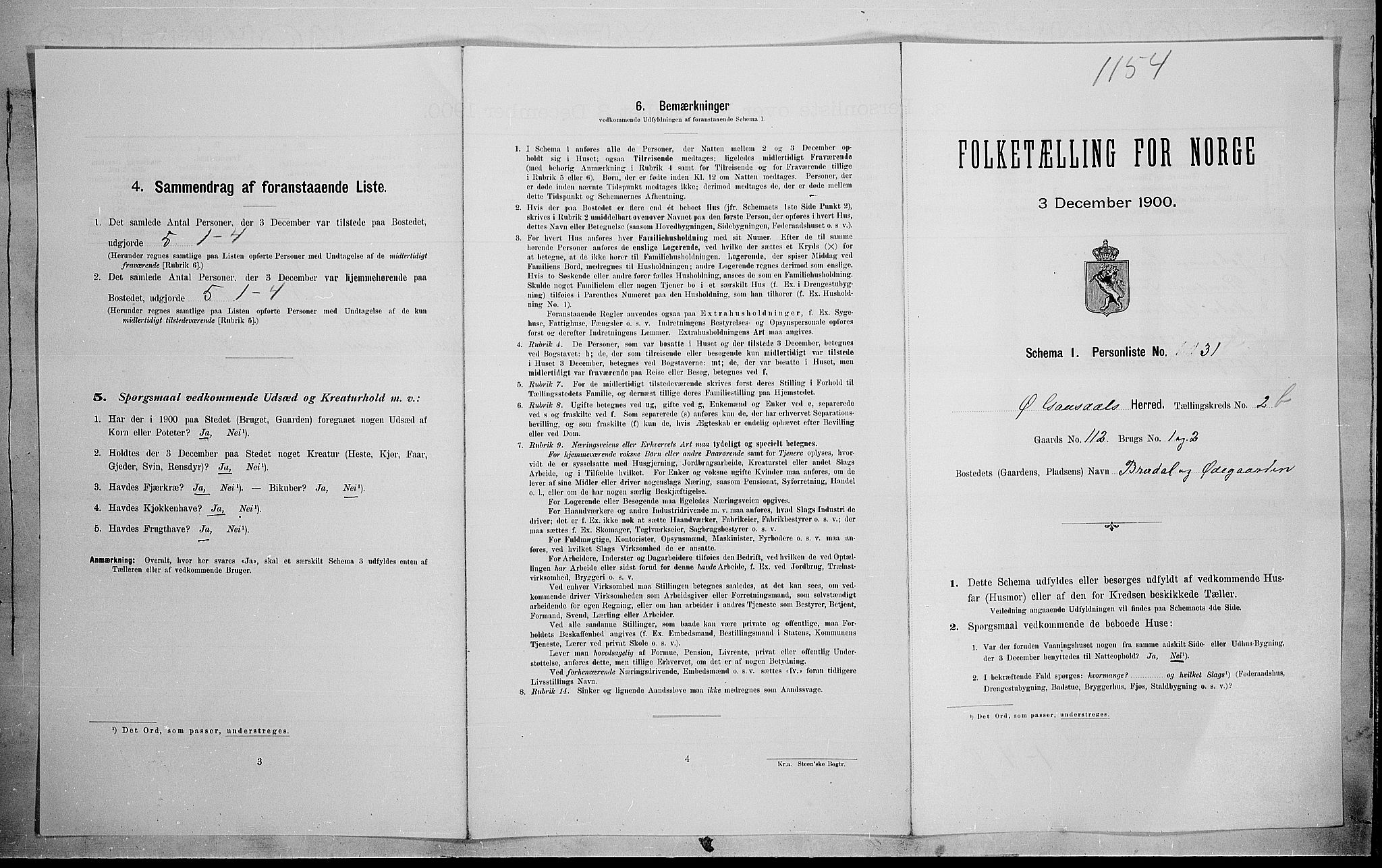 SAH, Folketelling 1900 for 0522 Østre Gausdal herred, 1900, s. 434