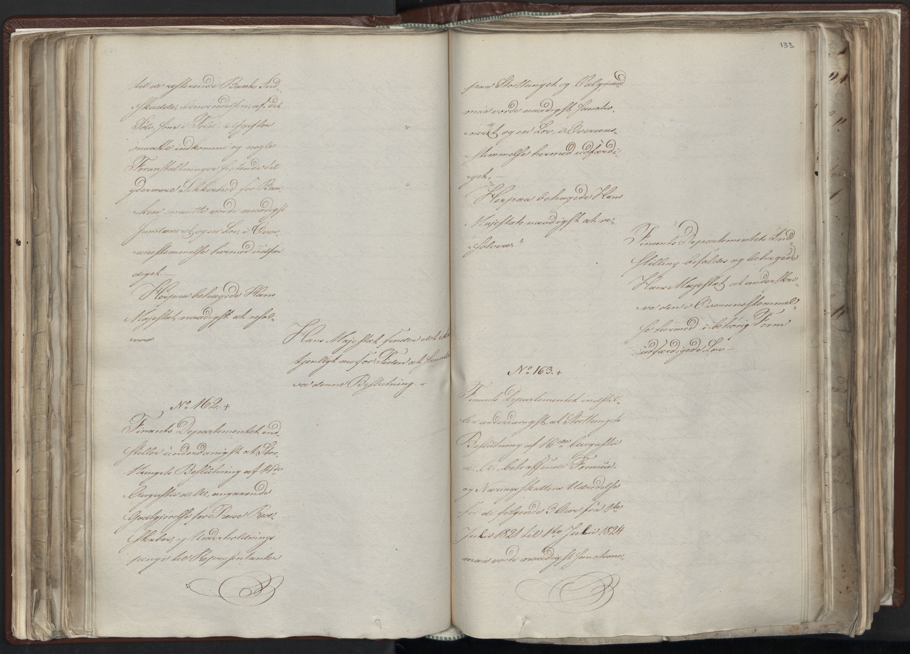 Statsrådssekretariatet, AV/RA-S-1001/A/Ab/L0012: Kgl. res. nr. 5679-6008 II, 1821, s. 132b-133a