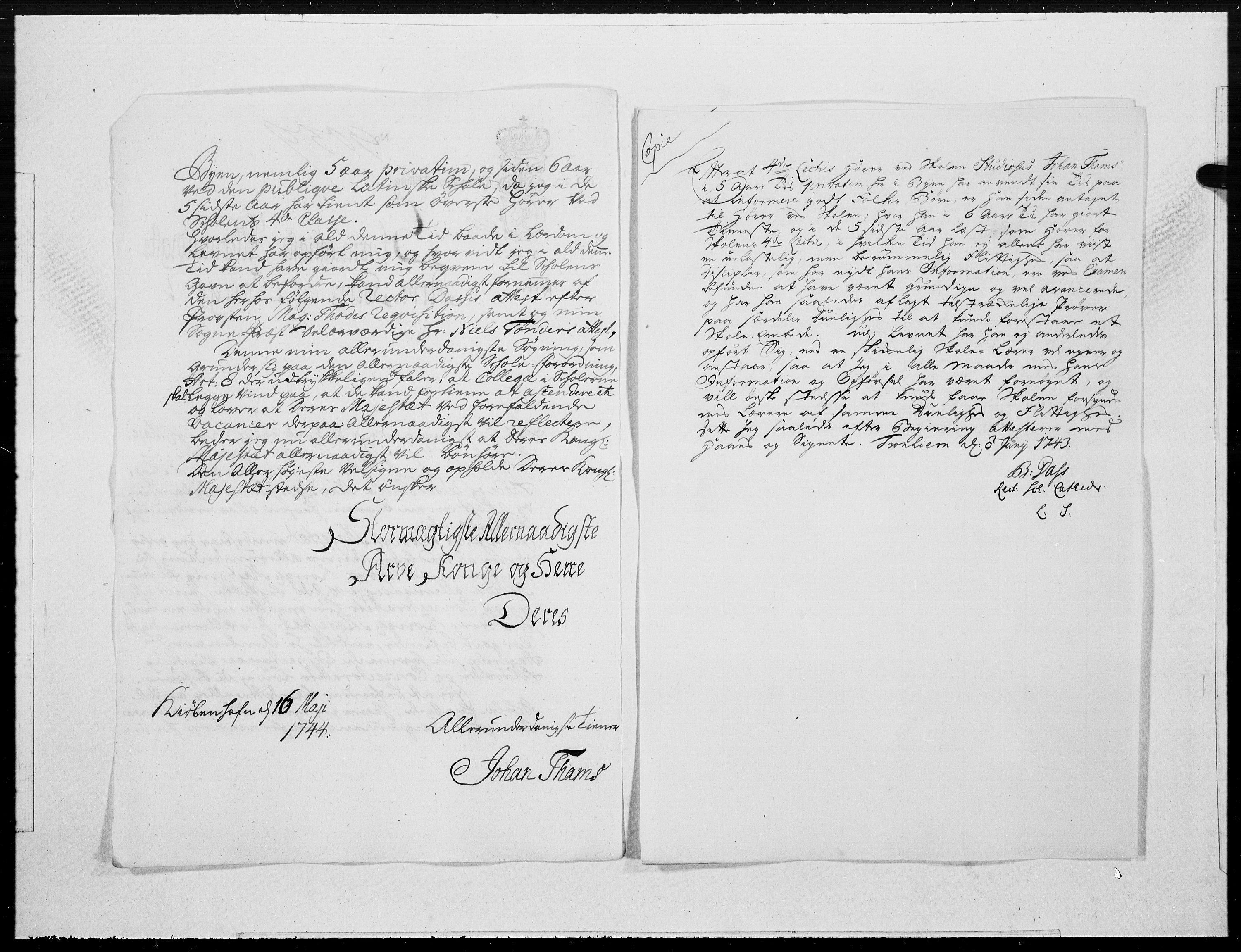 Danske Kanselli 1572-1799, AV/RA-EA-3023/F/Fc/Fcc/Fcca/L0140: Norske innlegg 1572-1799, 1744, s. 128