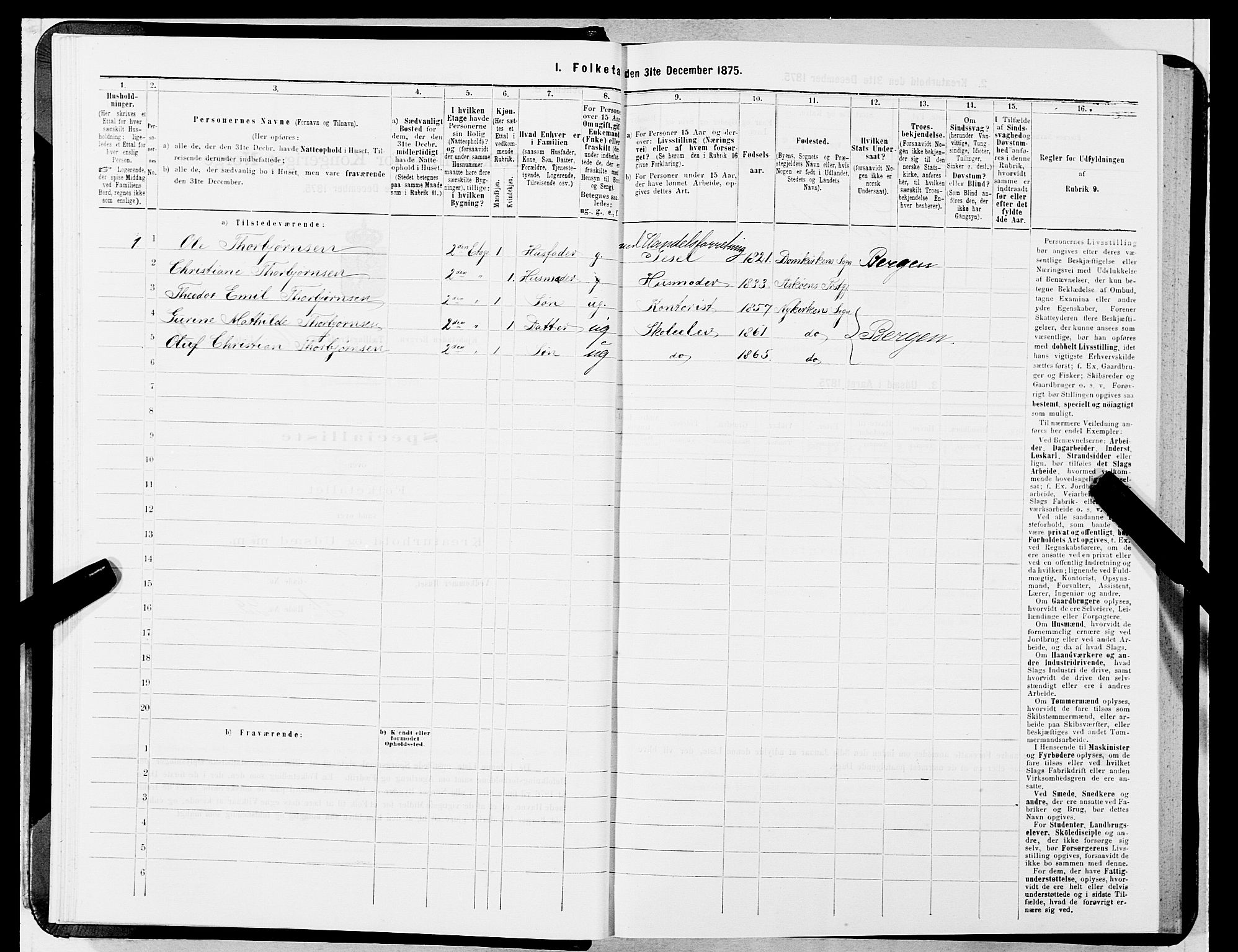 SAB, Folketelling 1875 for 1301 Bergen kjøpstad, 1875, s. 842