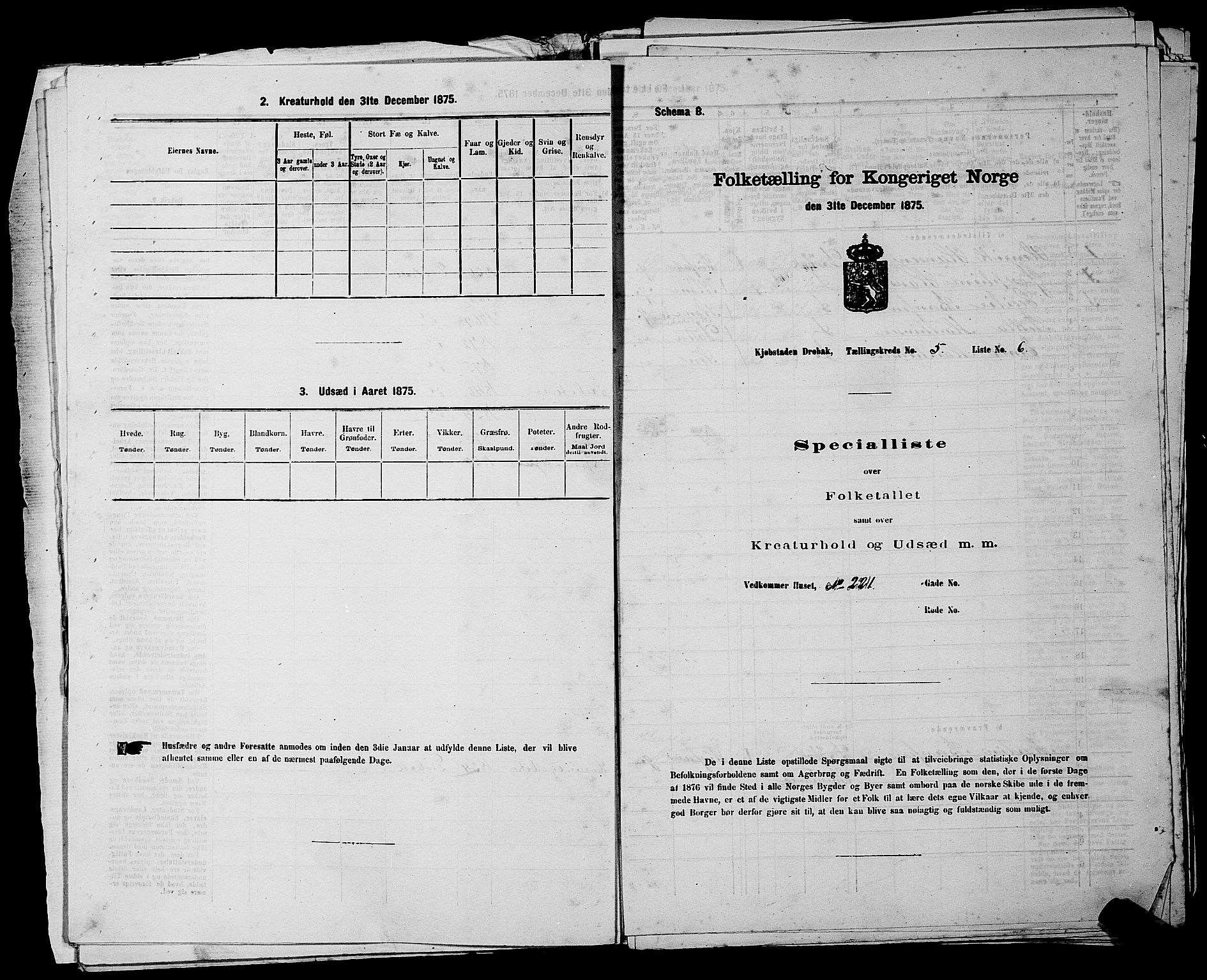 RA, Folketelling 1875 for 0203B Drøbak prestegjeld, Drøbak kjøpstad, 1875, s. 479