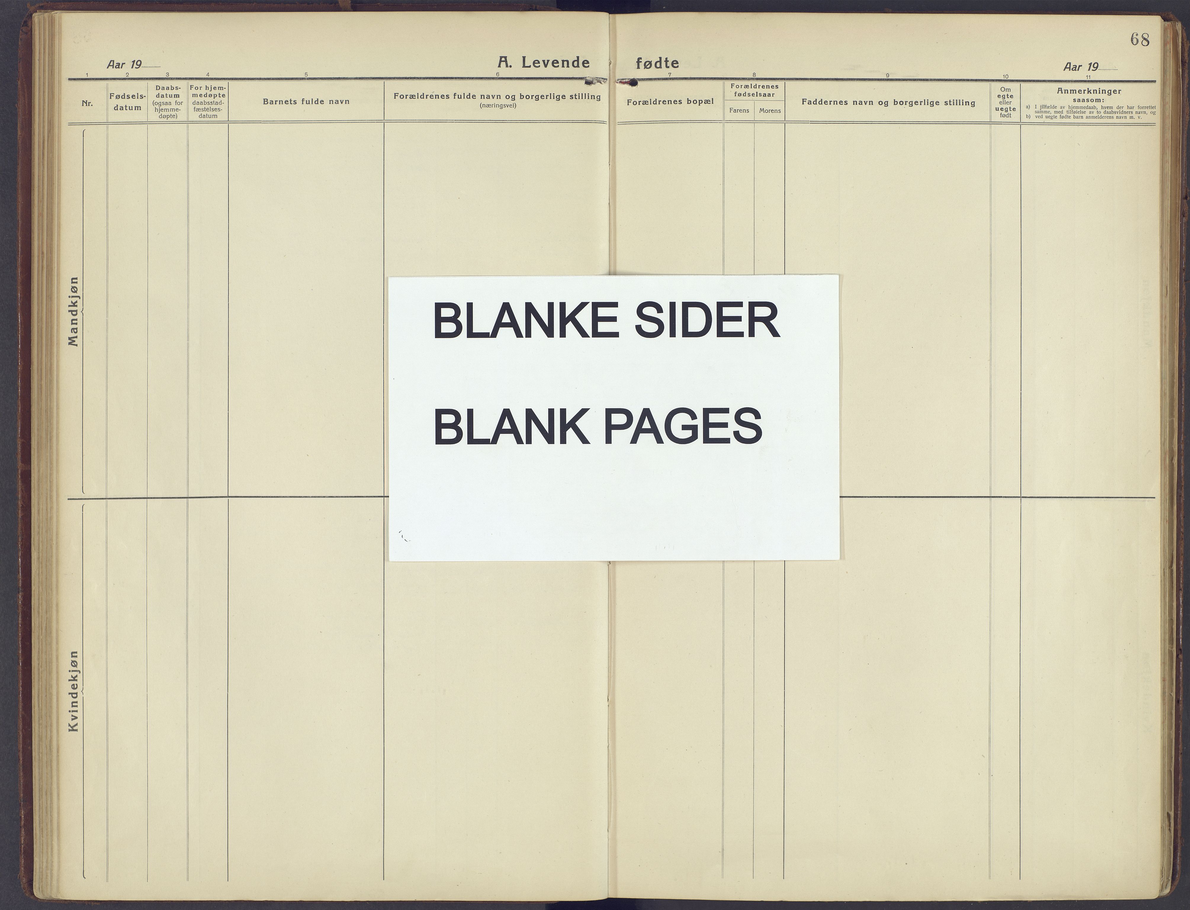 Sør-Fron prestekontor, AV/SAH-PREST-010/H/Ha/Haa/L0005: Ministerialbok nr. 5, 1920-1933, s. 68