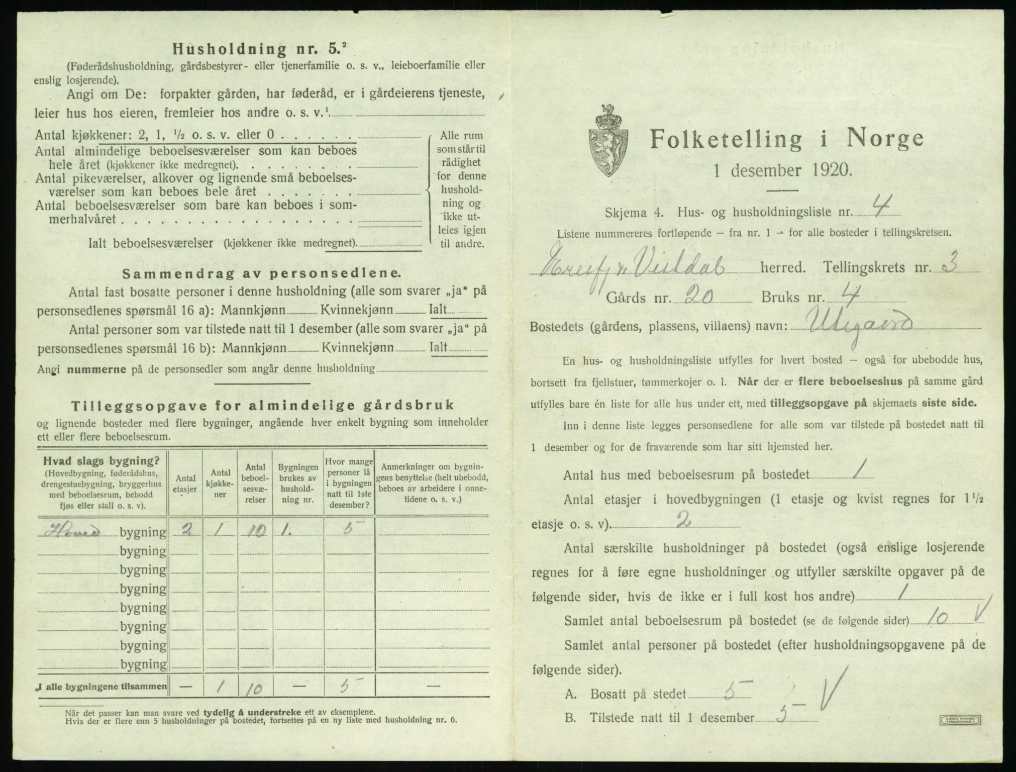 SAT, Folketelling 1920 for 1542 Eresfjord og Vistdal herred, 1920, s. 239