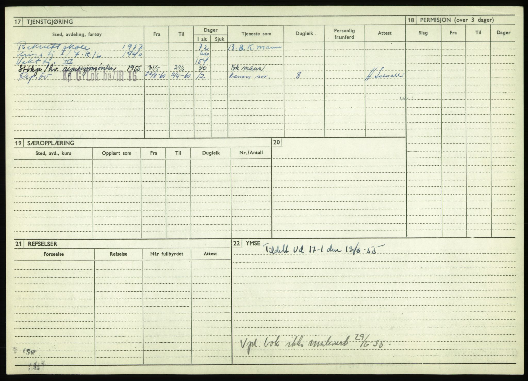 Forsvaret, Troms infanteriregiment nr. 16, AV/RA-RAFA-3146/P/Pa/L0021: Rulleblad for regimentets menige mannskaper, årsklasse 1937, 1937, s. 1186