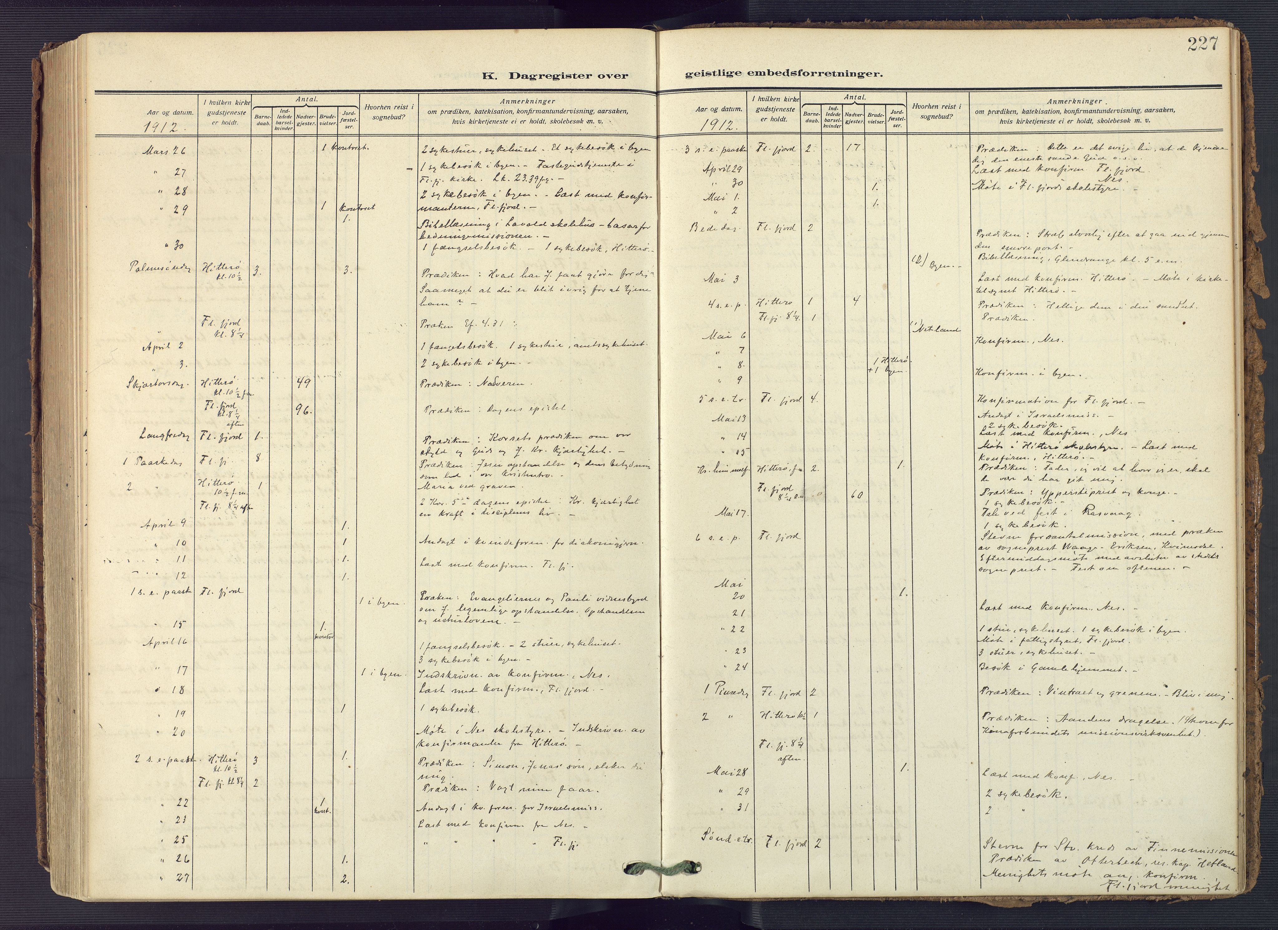 Flekkefjord sokneprestkontor, AV/SAK-1111-0012/F/Fa/Fac/L0010: Ministerialbok nr. A 10, 1910-1927, s. 227