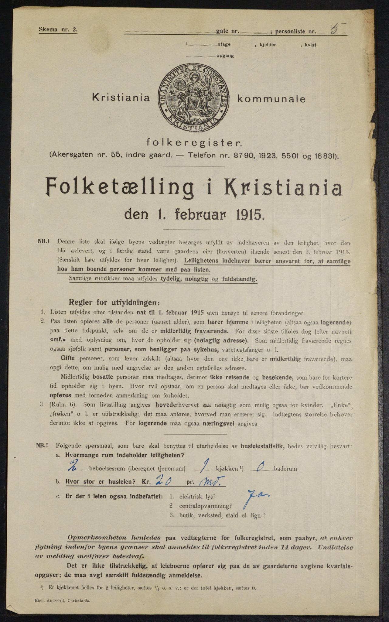 OBA, Kommunal folketelling 1.2.1915 for Kristiania, 1915, s. 21586