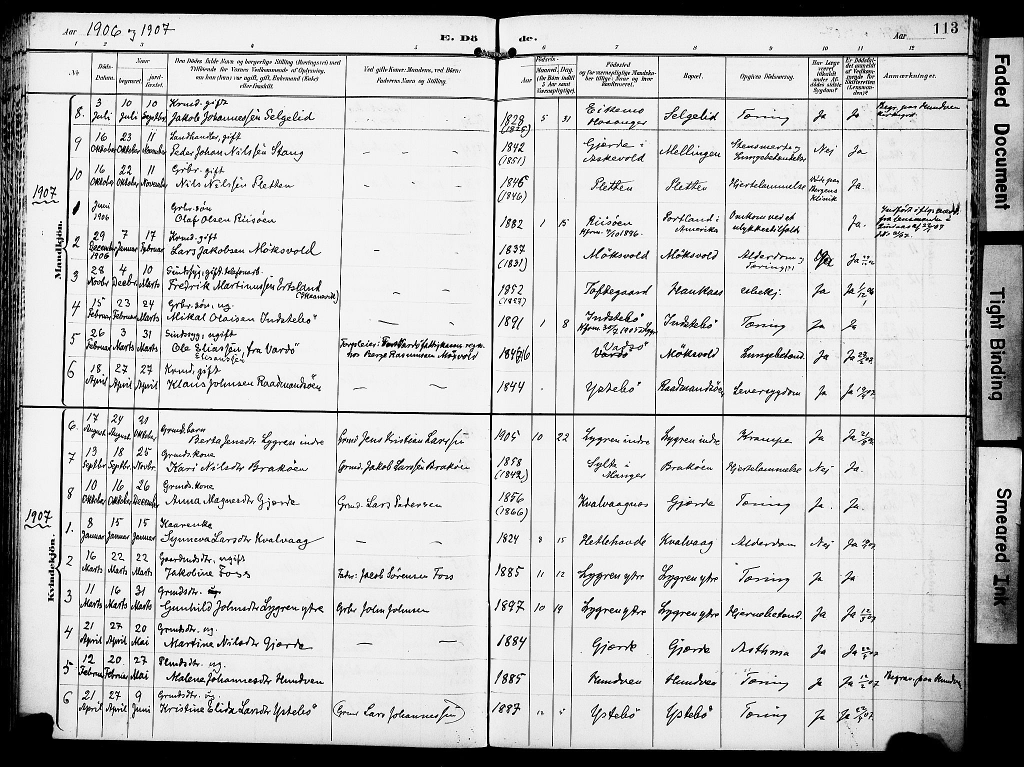 Lindås Sokneprestembete, AV/SAB-A-76701/H/Haa/Haae/L0002: Ministerialbok nr. E 2, 1897-1912, s. 113