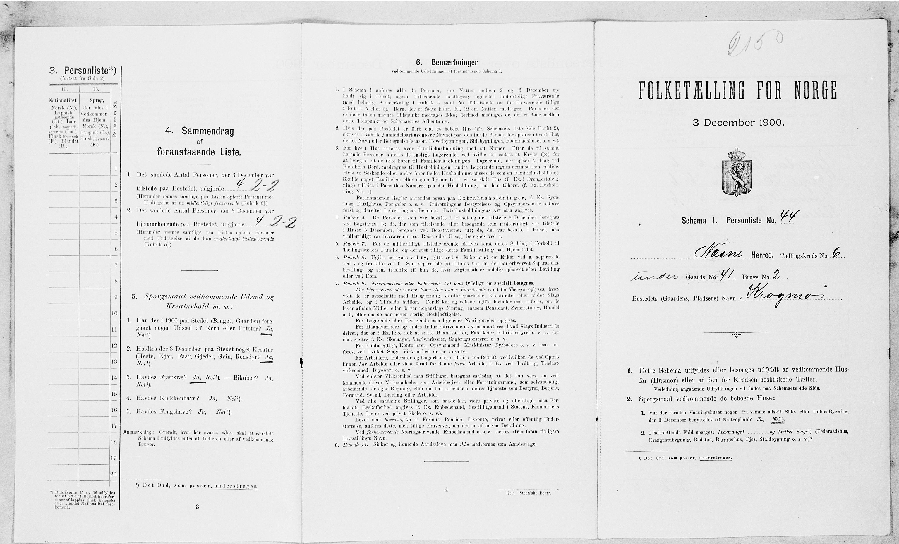 SAT, Folketelling 1900 for 1828 Nesna herred, 1900, s. 502