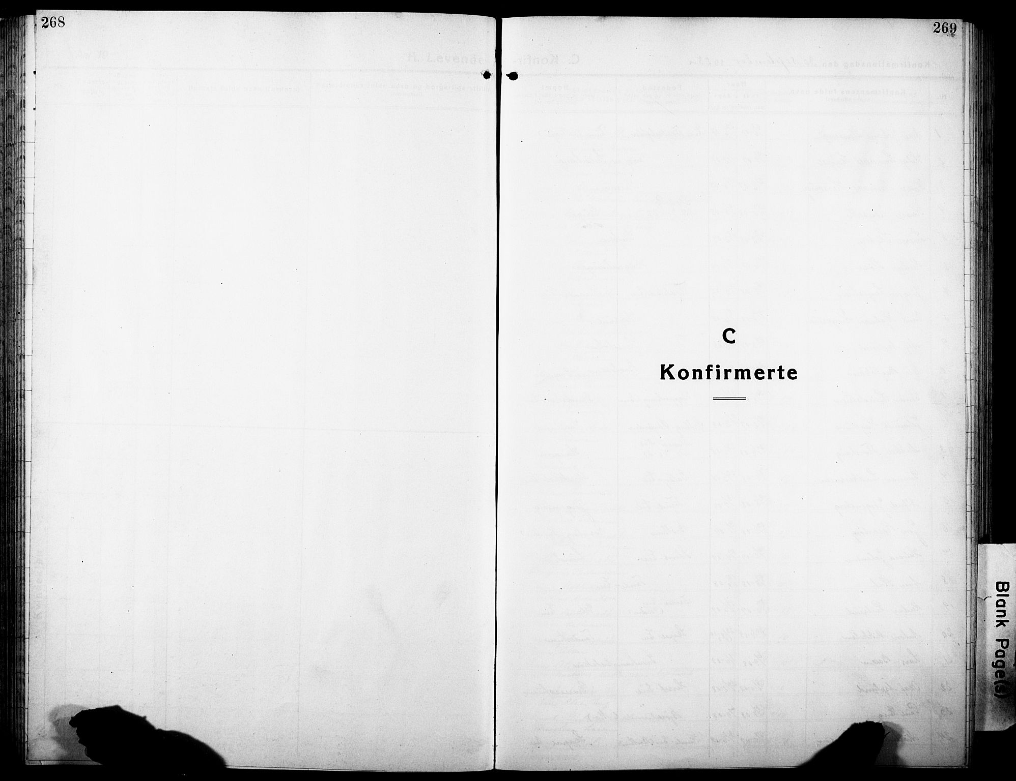 Ringsaker prestekontor, SAH/PREST-014/L/La/L0019: Klokkerbok nr. 19, 1923-1933, s. 268-269
