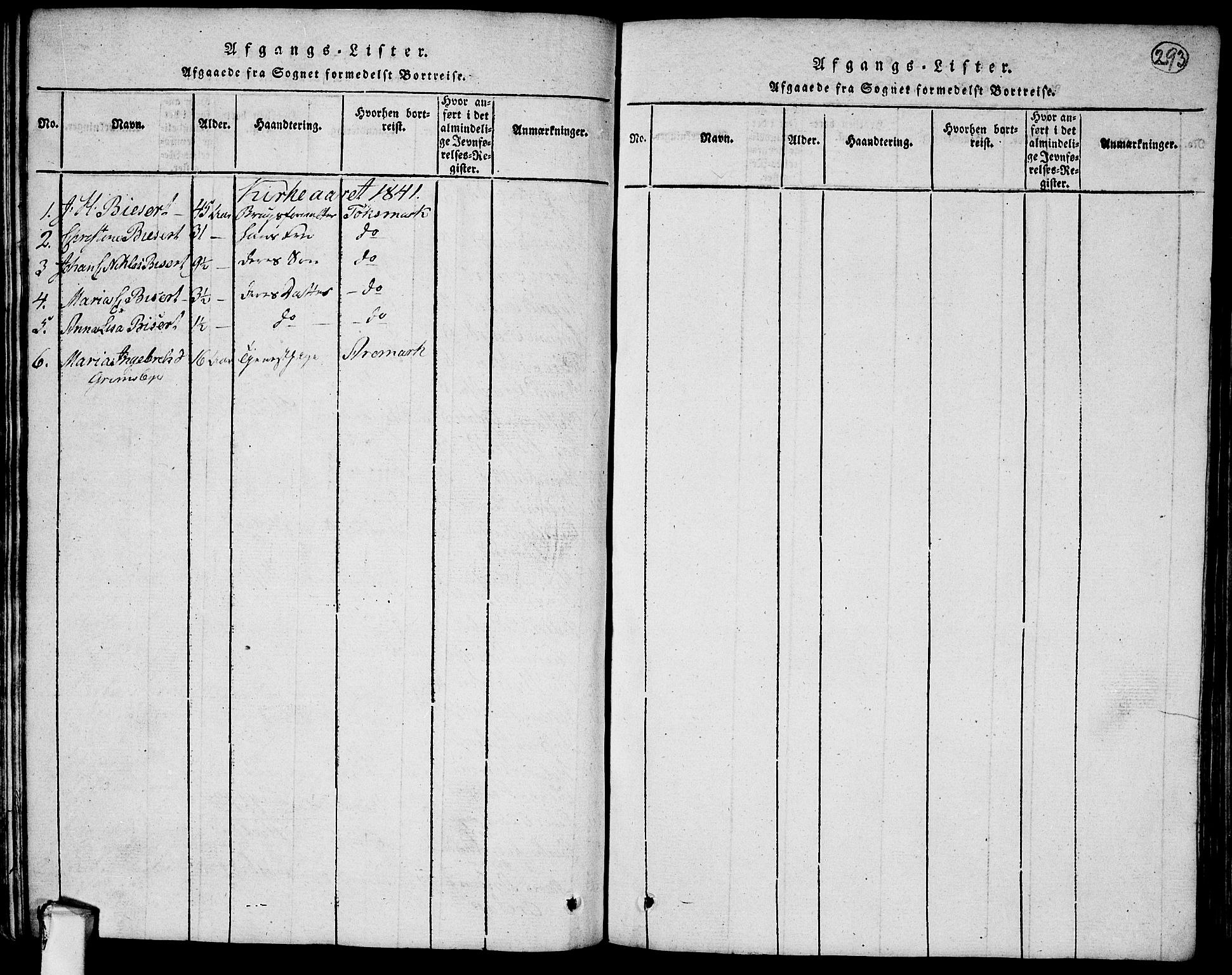 Rødenes prestekontor Kirkebøker, AV/SAO-A-2005/G/Ga/L0001: Klokkerbok nr.  I 1, 1814-1841, s. 293