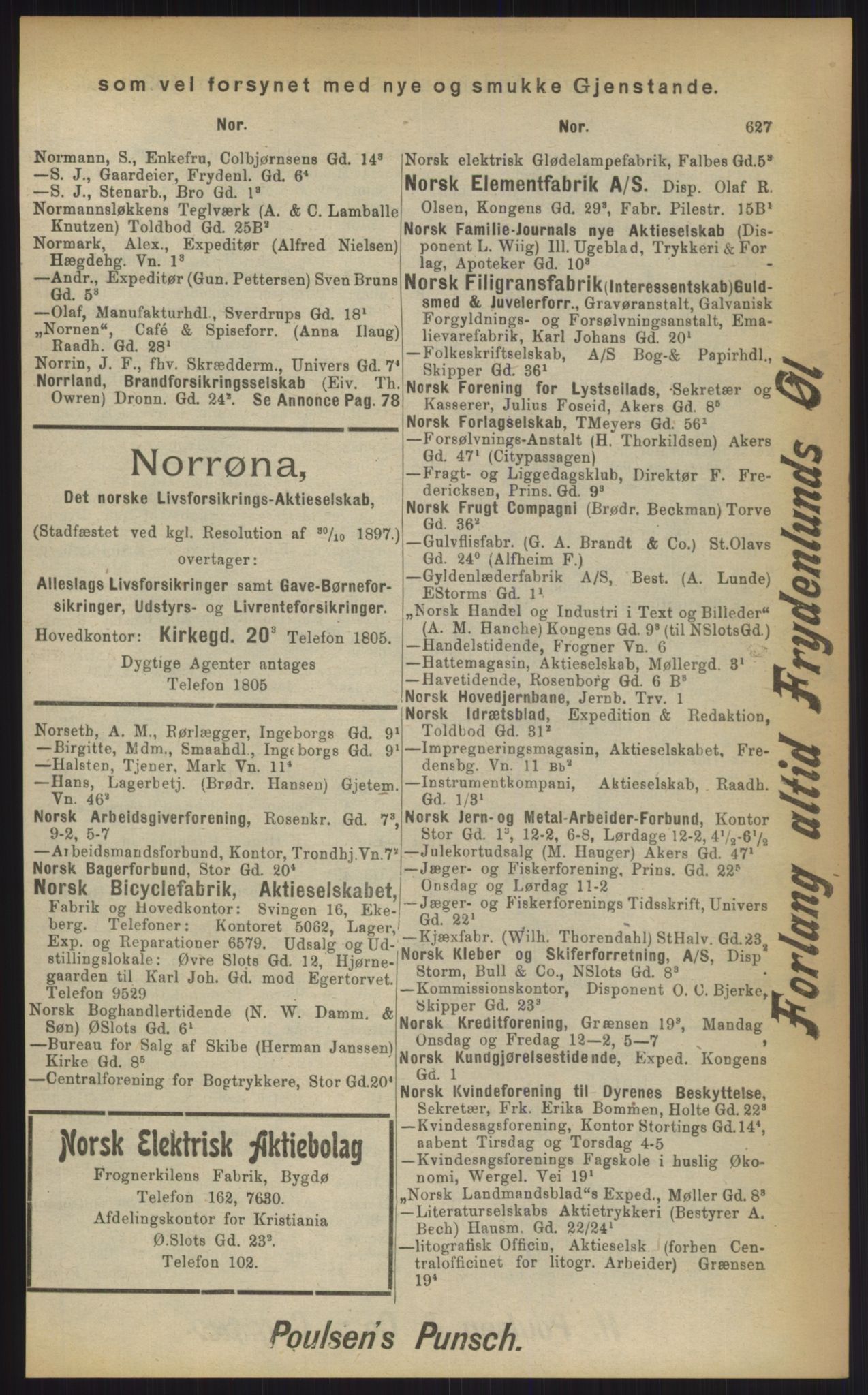 Kristiania/Oslo adressebok, PUBL/-, 1903, s. 627