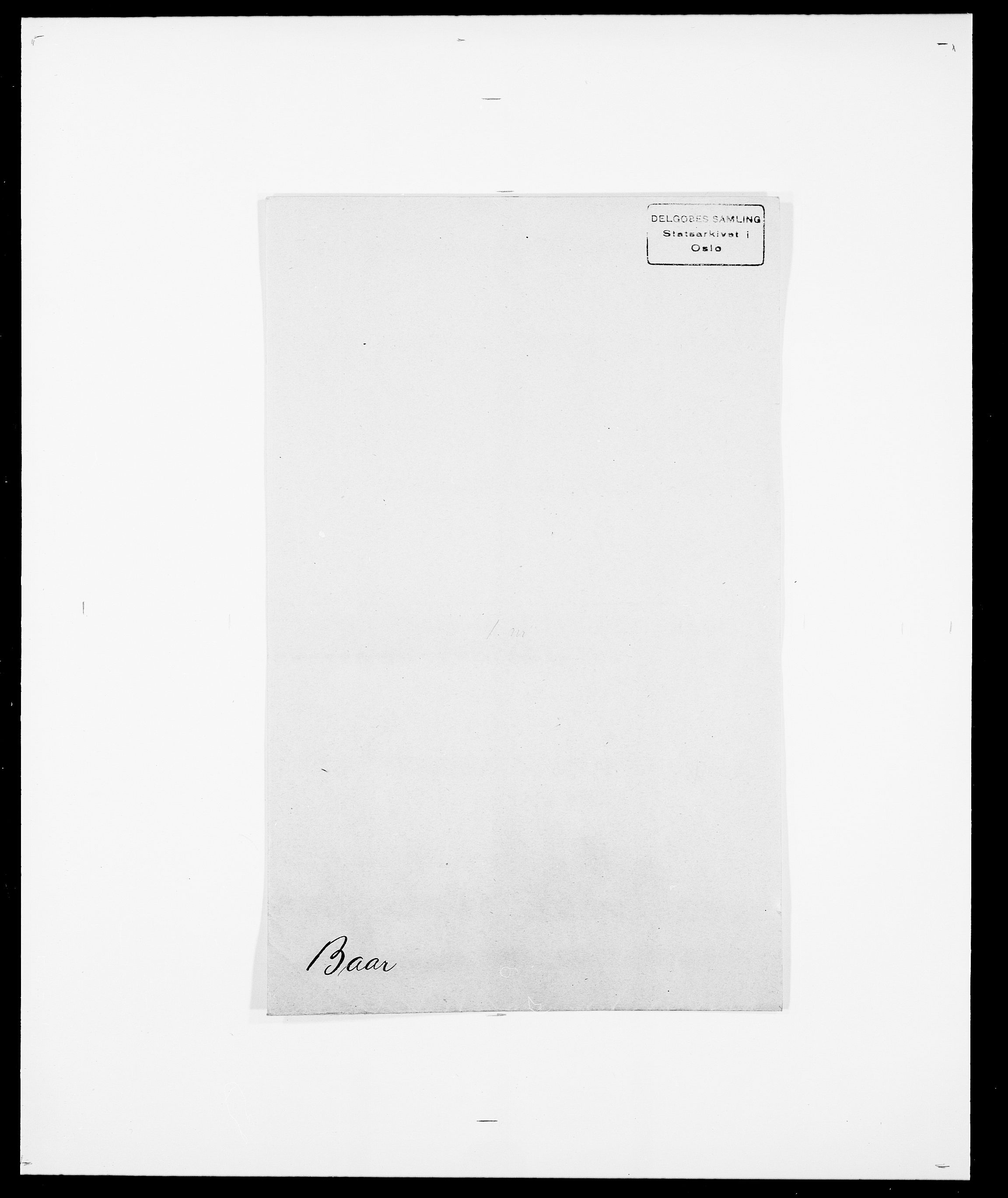 Delgobe, Charles Antoine - samling, AV/SAO-PAO-0038/D/Da/L0003: Barca - Bergen, s. 1