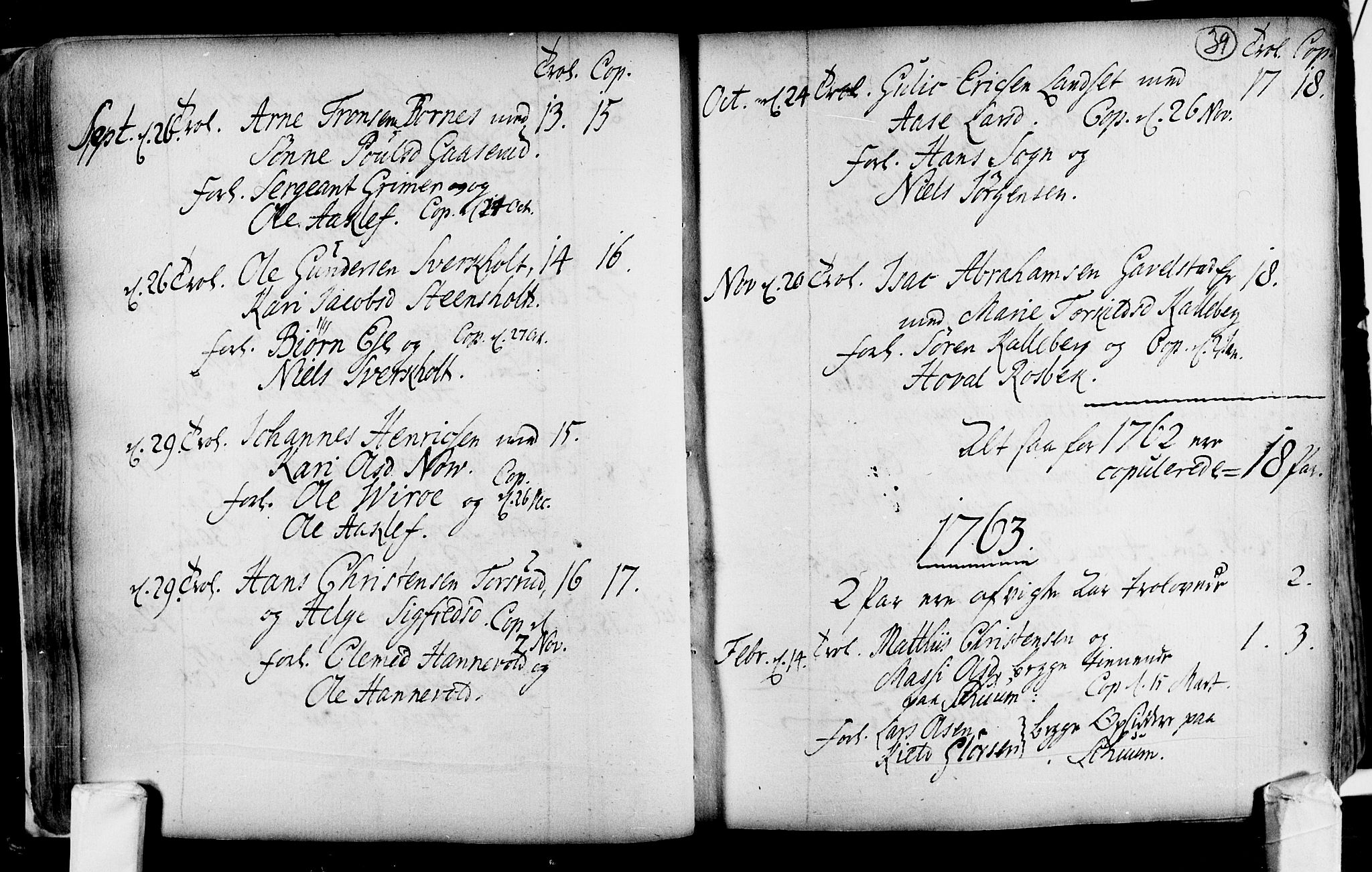 Lardal kirkebøker, SAKO/A-350/F/Fa/L0004: Ministerialbok nr. i 4, 1733-1815, s. 39