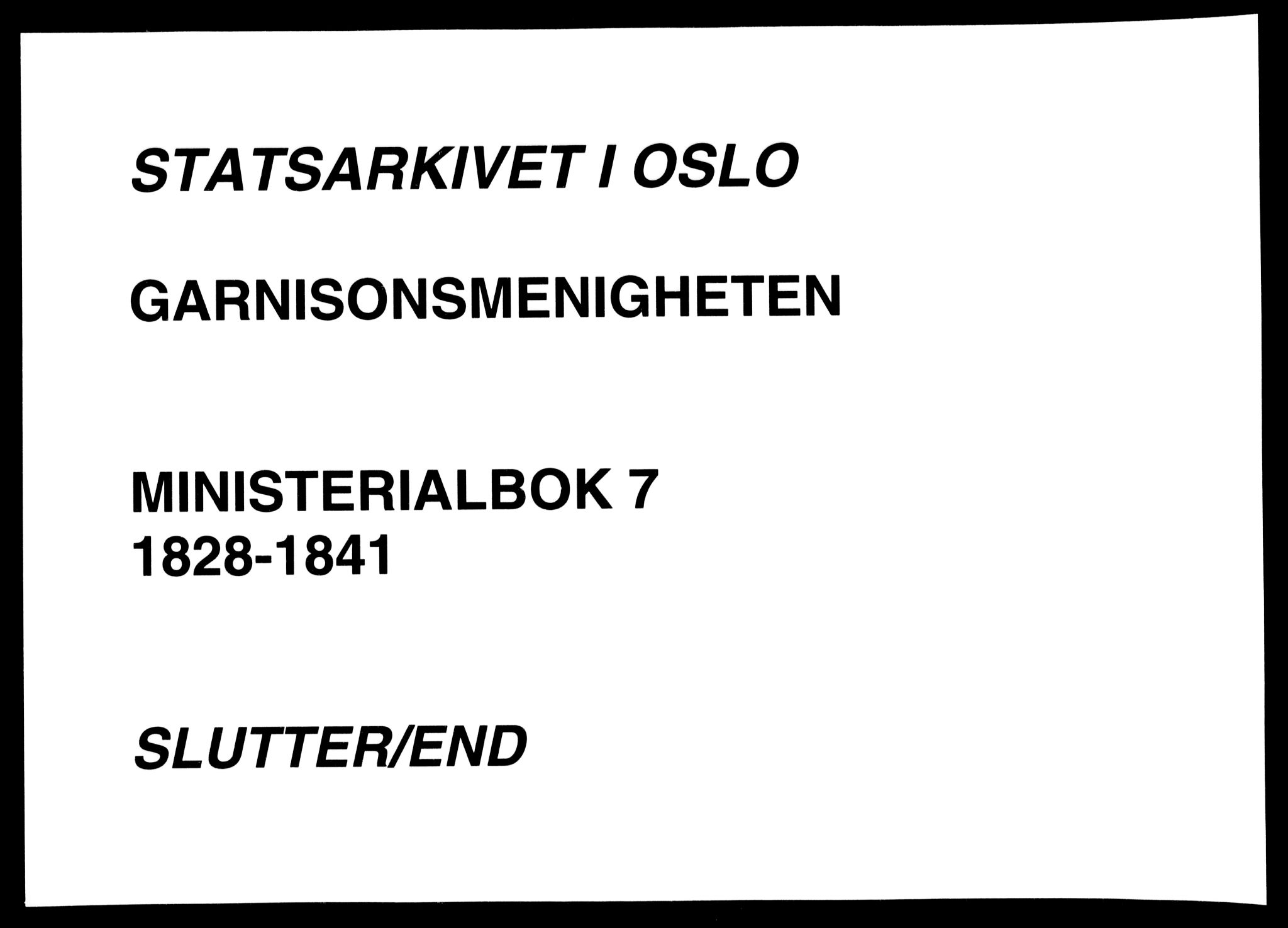 Garnisonsmenigheten Kirkebøker, SAO/A-10846/F/Fa/L0007: Ministerialbok nr. 7, 1828-1881