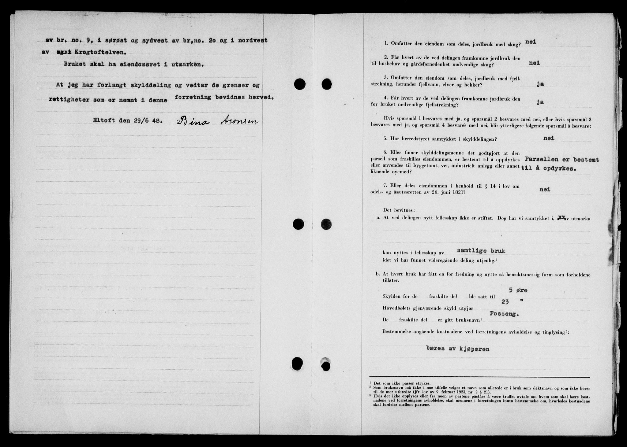 Lofoten sorenskriveri, SAT/A-0017/1/2/2C/L0018a: Pantebok nr. 18a, 1948-1948, Dagboknr: 1624/1948