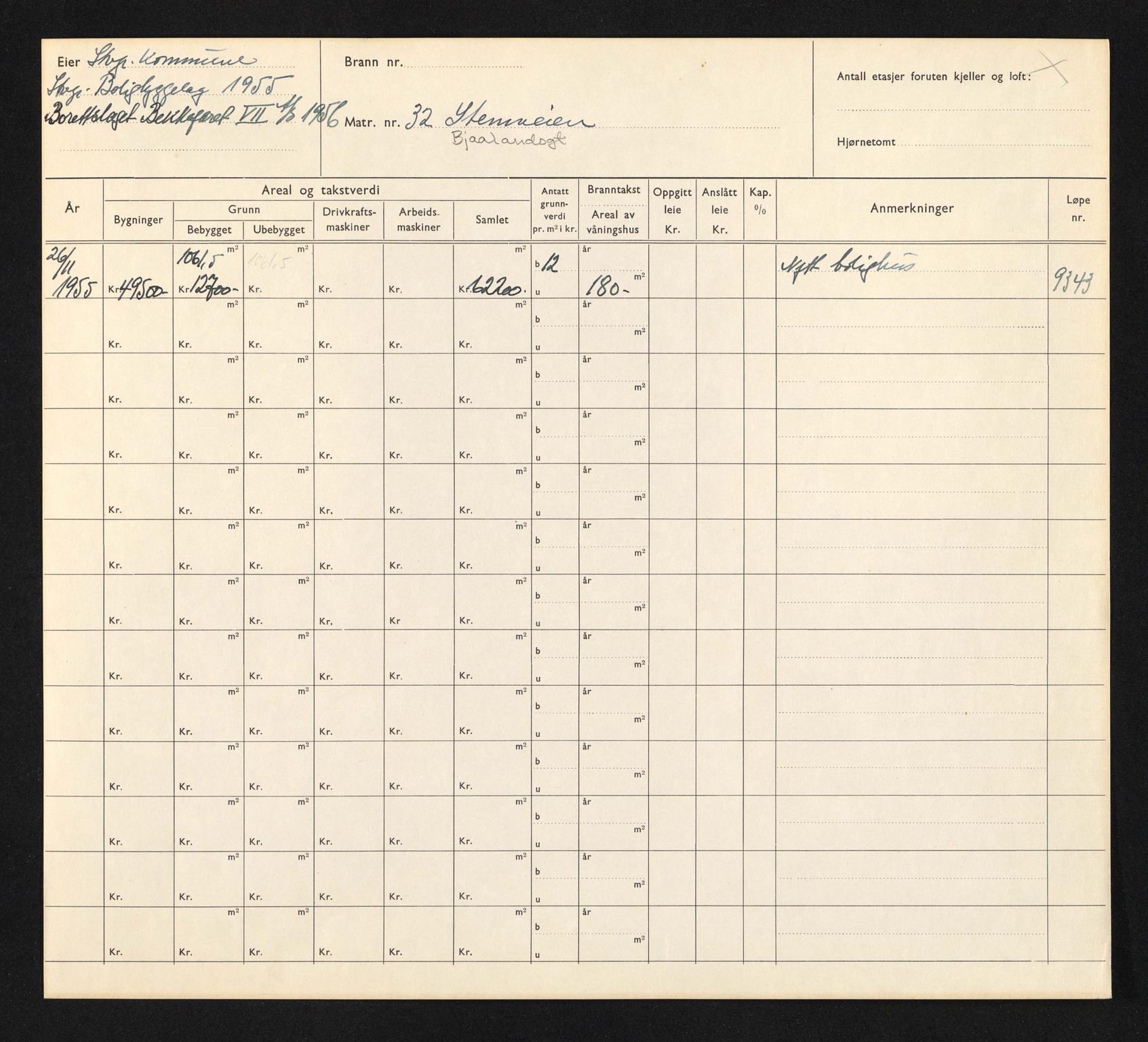 Stavanger kommune. Skattetakstvesenet, BYST/A-0440/F/Fa/Faa/L0040/0007: Skattetakstkort / Stemveien 31 - Stiftelsesgata - Stokkaveien 6