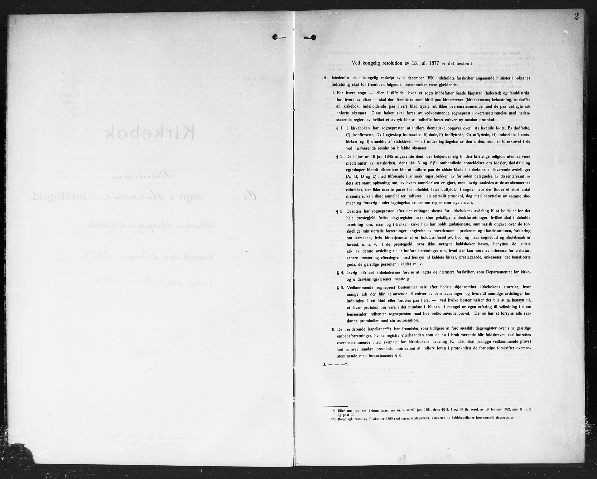 Rakkestad prestekontor Kirkebøker, AV/SAO-A-2008/G/Gc/L0002: Klokkerbok nr. III 2, 1909-1920, s. 2