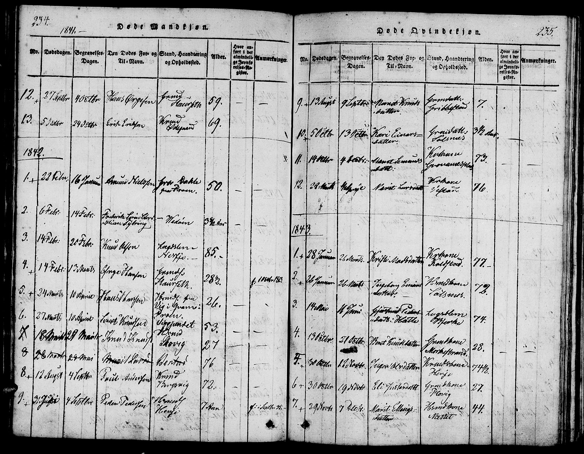 Ministerialprotokoller, klokkerbøker og fødselsregistre - Møre og Romsdal, AV/SAT-A-1454/547/L0602: Ministerialbok nr. 547A04, 1818-1845, s. 234-235