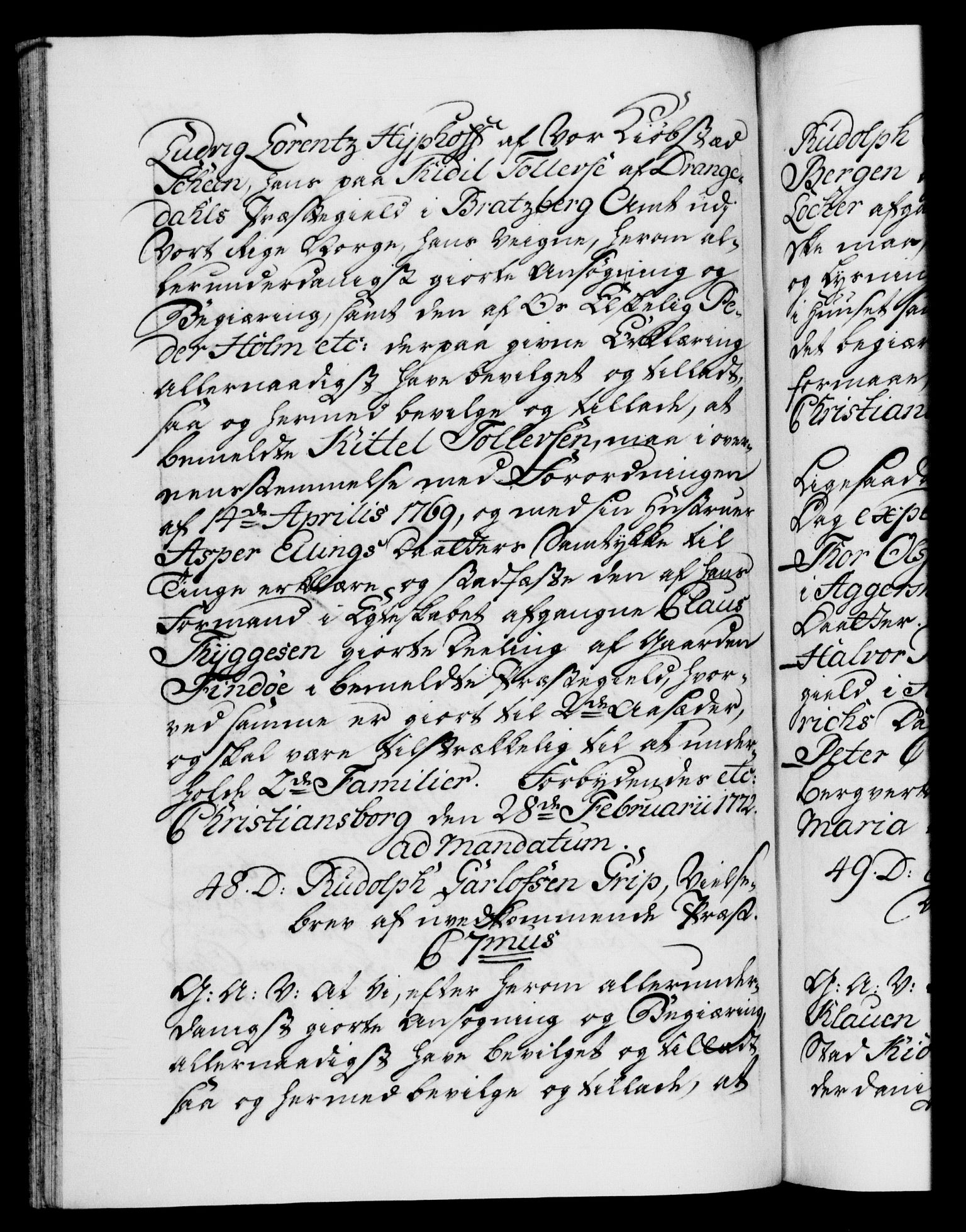 Danske Kanselli 1572-1799, RA/EA-3023/F/Fc/Fca/Fcaa/L0045: Norske registre "Norske eller 3. dept.s åpne brev, 1771-1773, s. 227b