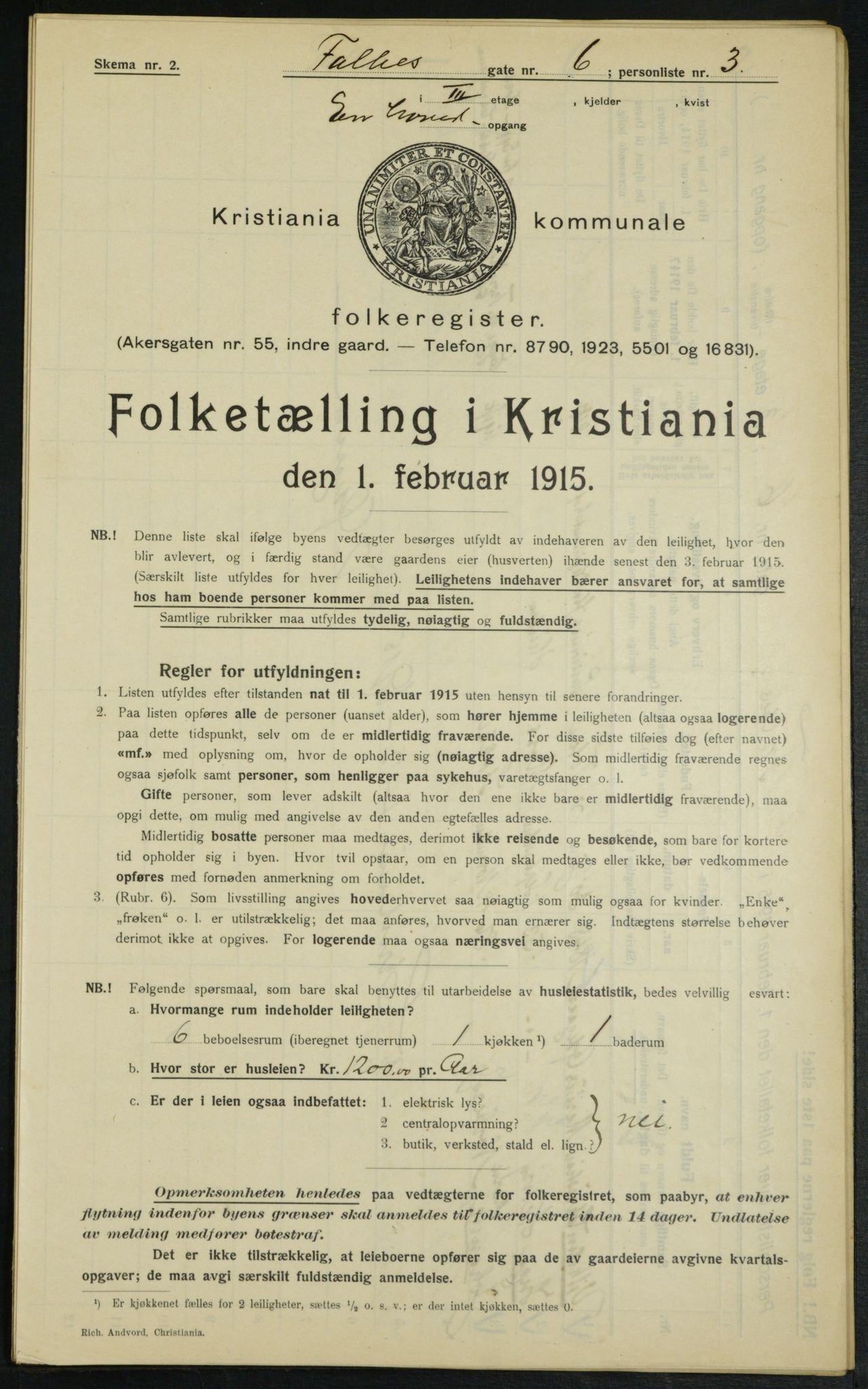 OBA, Kommunal folketelling 1.2.1915 for Kristiania, 1915, s. 22745